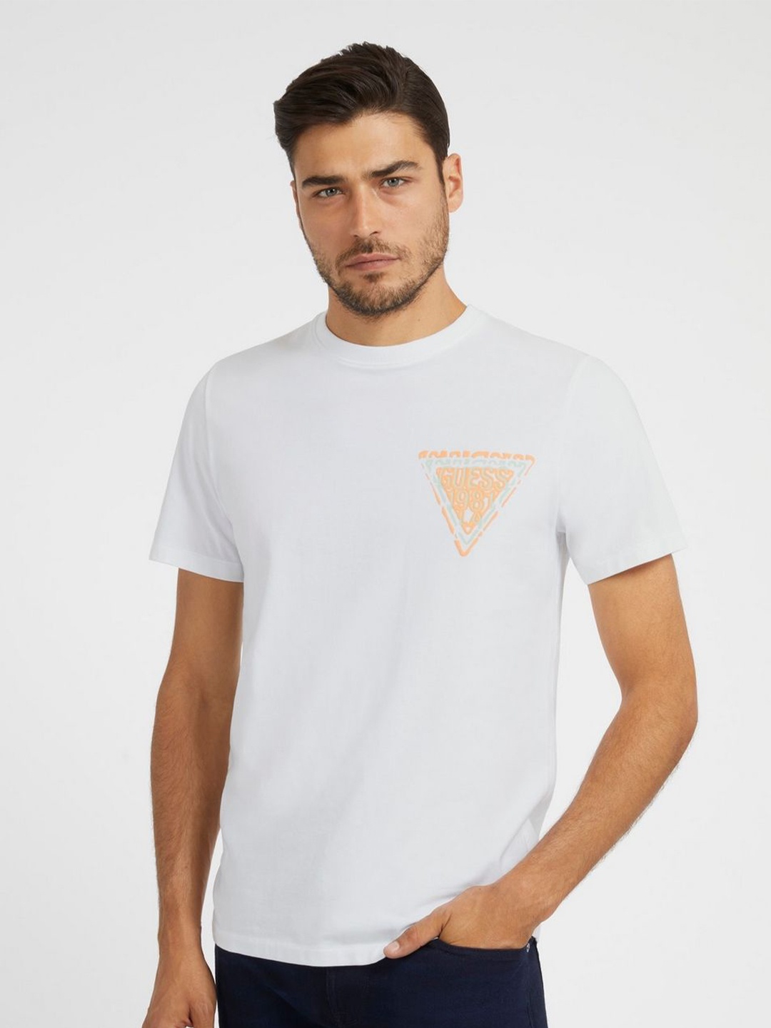 

GUESS Men Pockets T-shirt, White