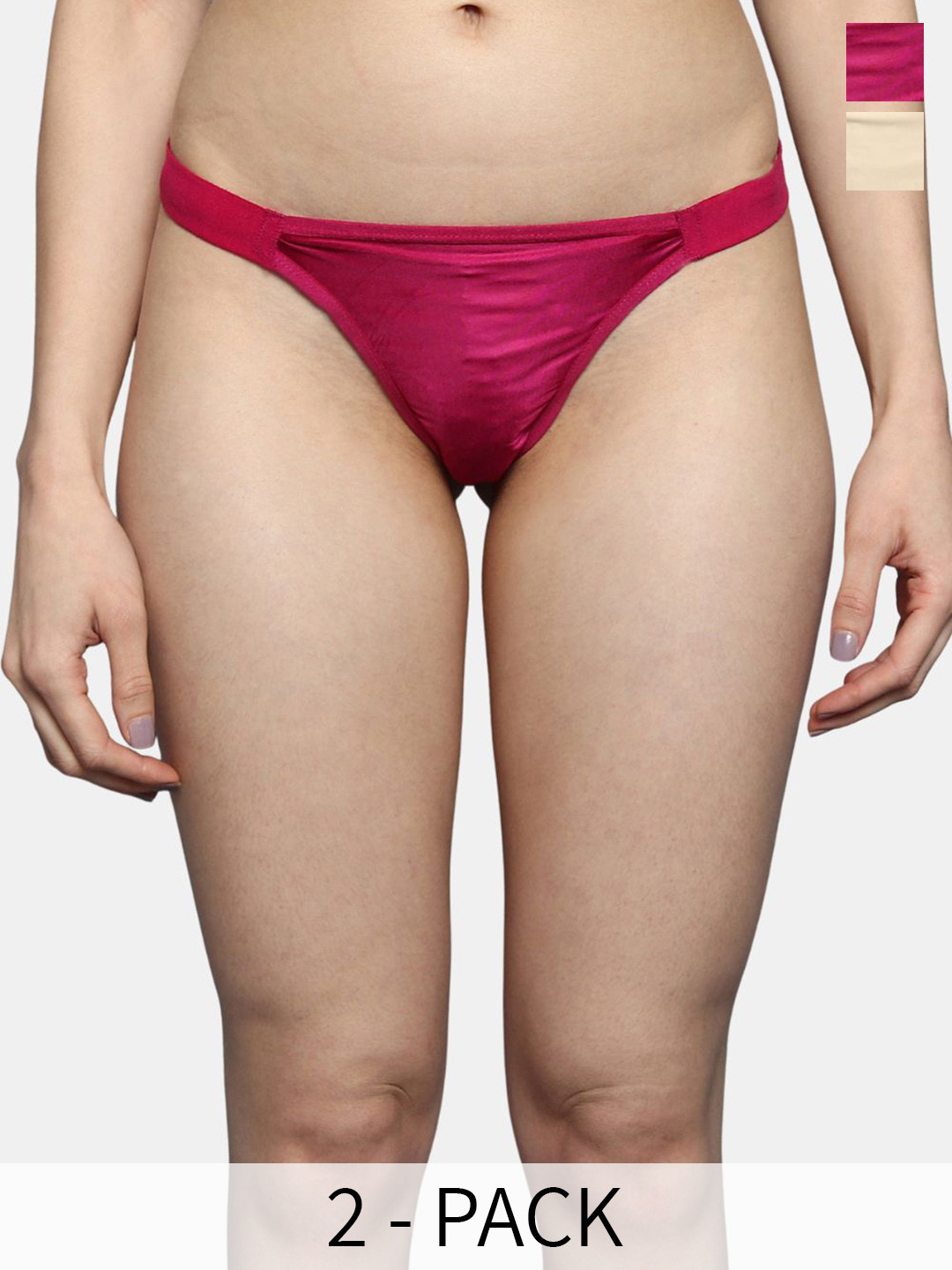 

BLEEDING HEART Pack of 2 Low-Rise Thong Briefs, Beige