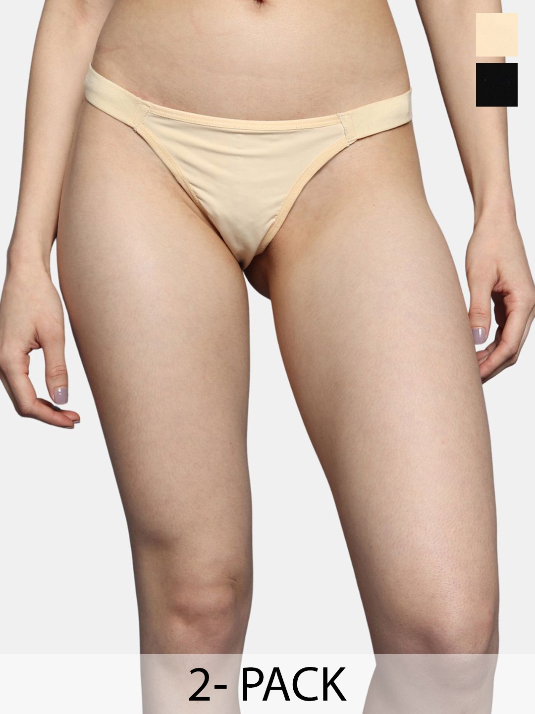 

BLEEDING HEART Pack of 2 Low-Rise Thong Briefs Blt-Bg-Bk, Beige