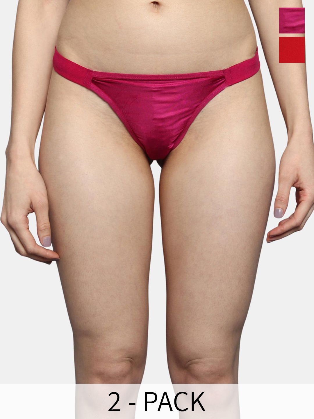 

BLEEDING HEART Pack of 2 Low-Rise Thong Briefs Blt-Rd-Wi, Red