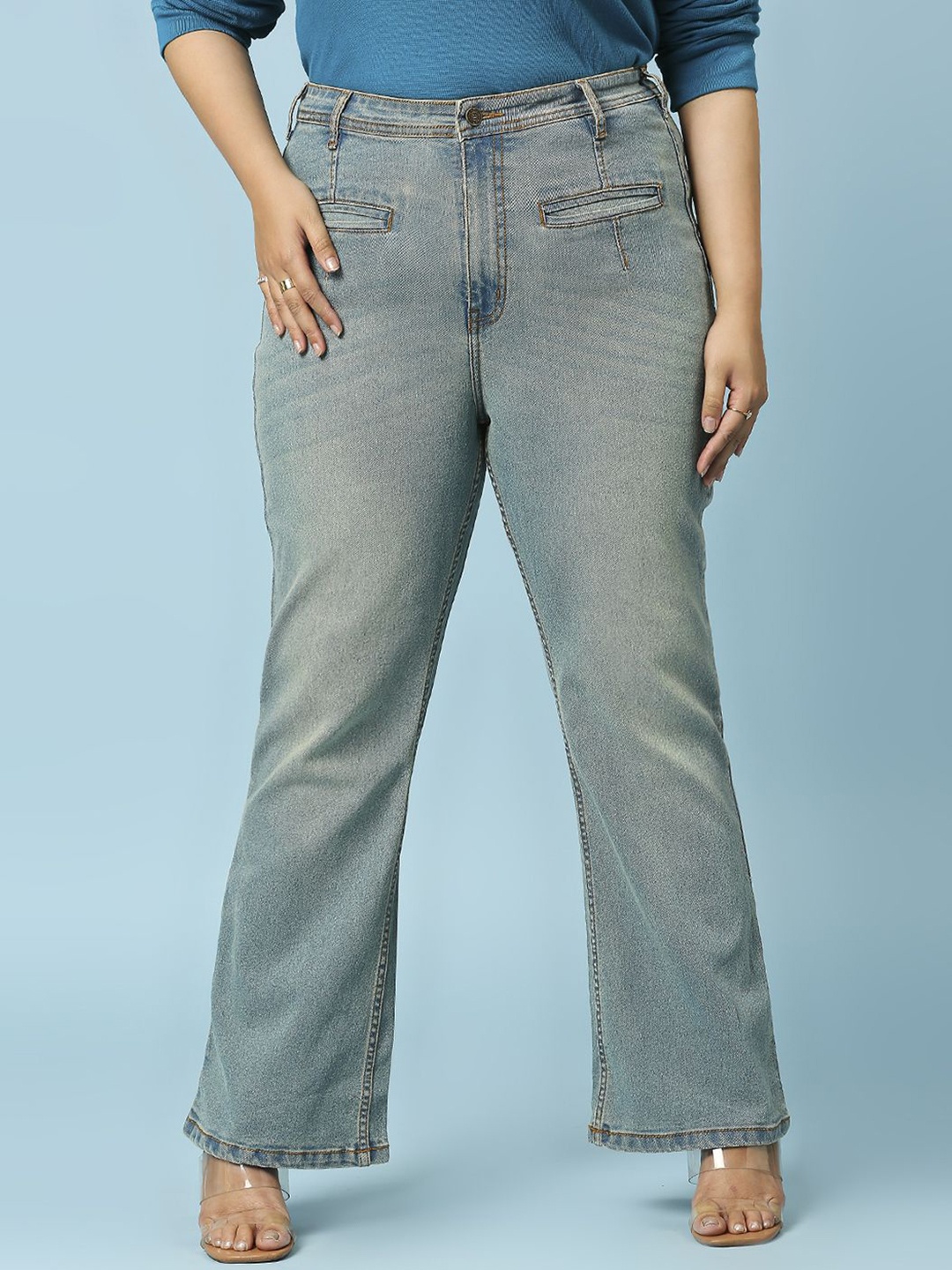 

Turning Blue Women Bootcut High-Rise Heavy Fade Stretchable Jeans