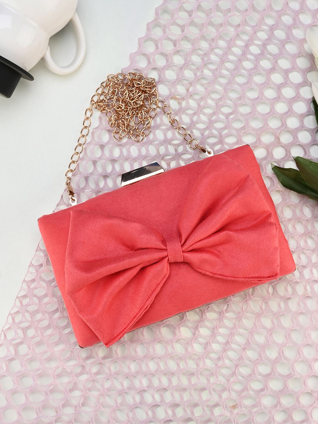 

DRASTR Embroidered Box Clutch, Pink