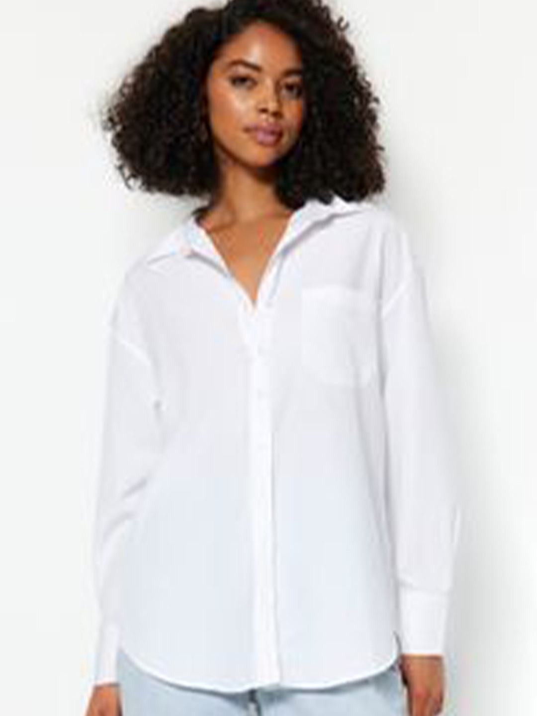 

Fab Star Classic Drop-Shoulder Sleeves Pure Cotton Casual Shirt, White