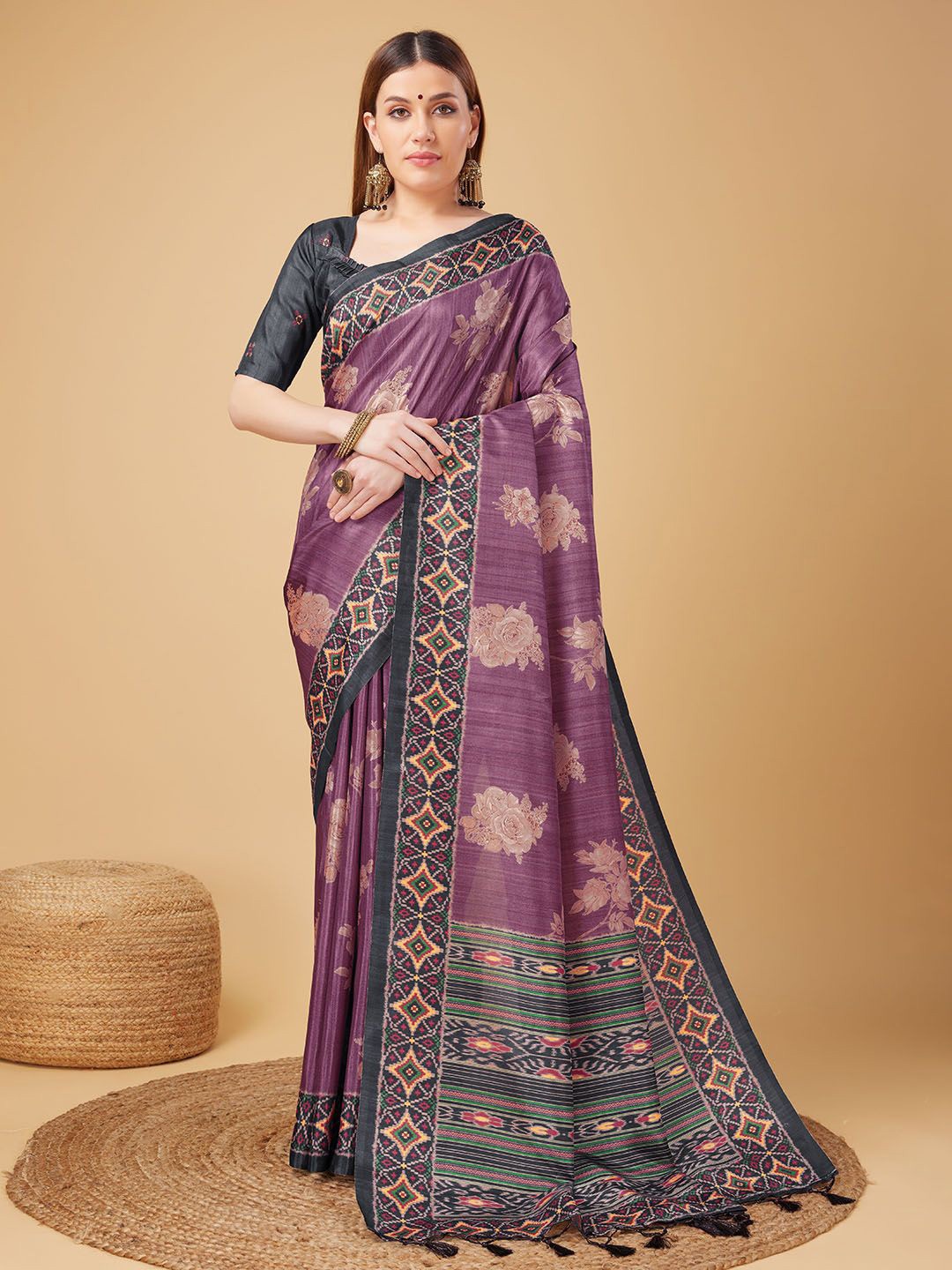 

Ishin Woven Design Sambalpuri Saree, Purple