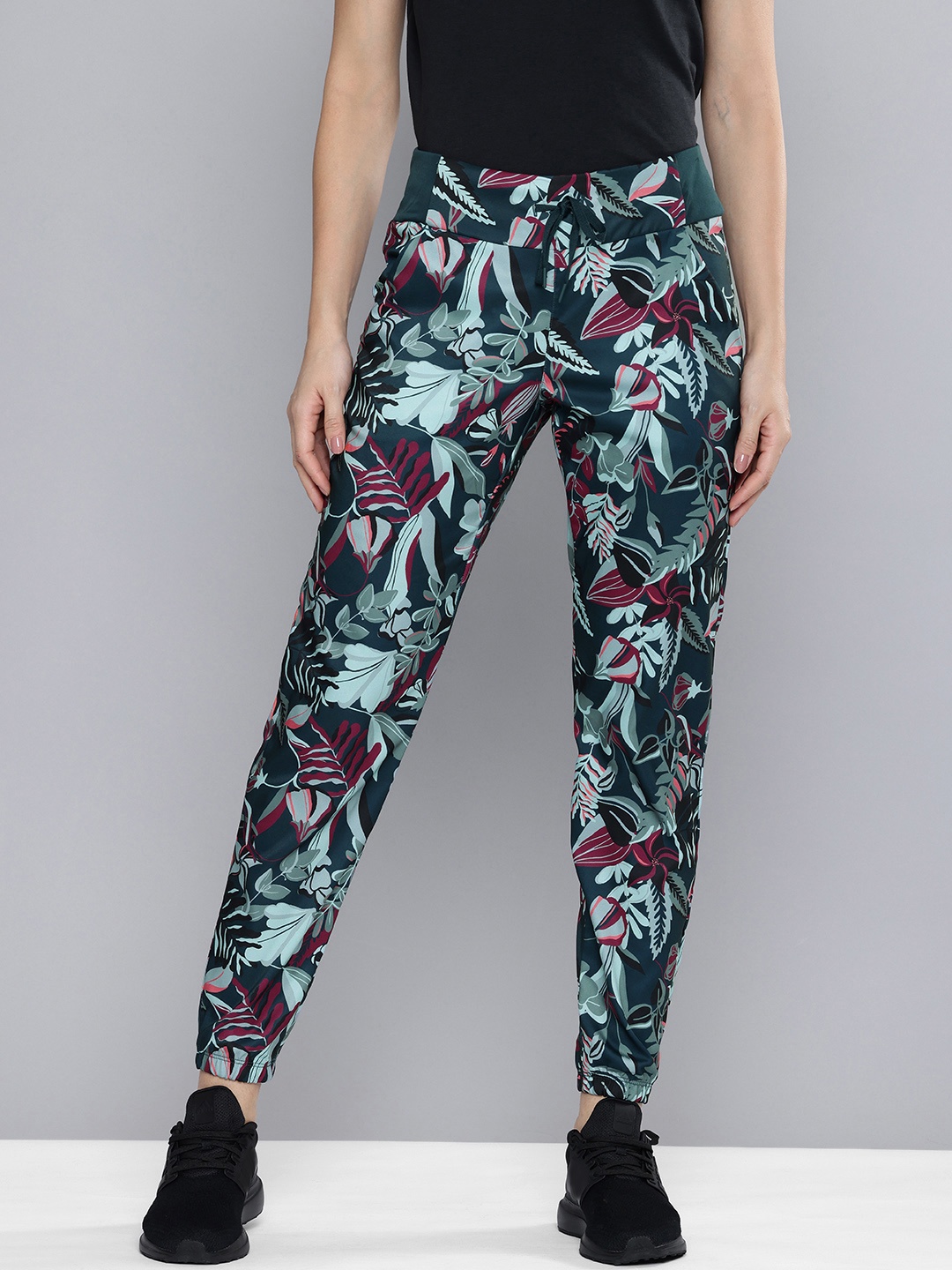 

Quechua By Decathlon Women Tropical Printed Hiking Sports Joggers Trousers, Green
