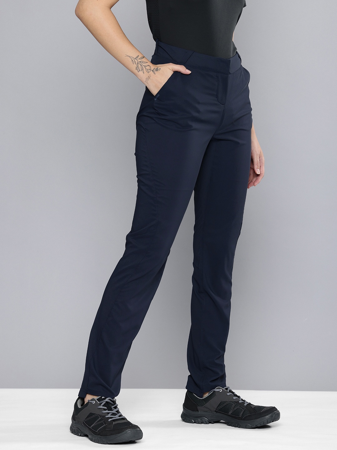 

Quechua By Decathlon Women Navy Blue Lightweight Dry Fit Hiking Pants
