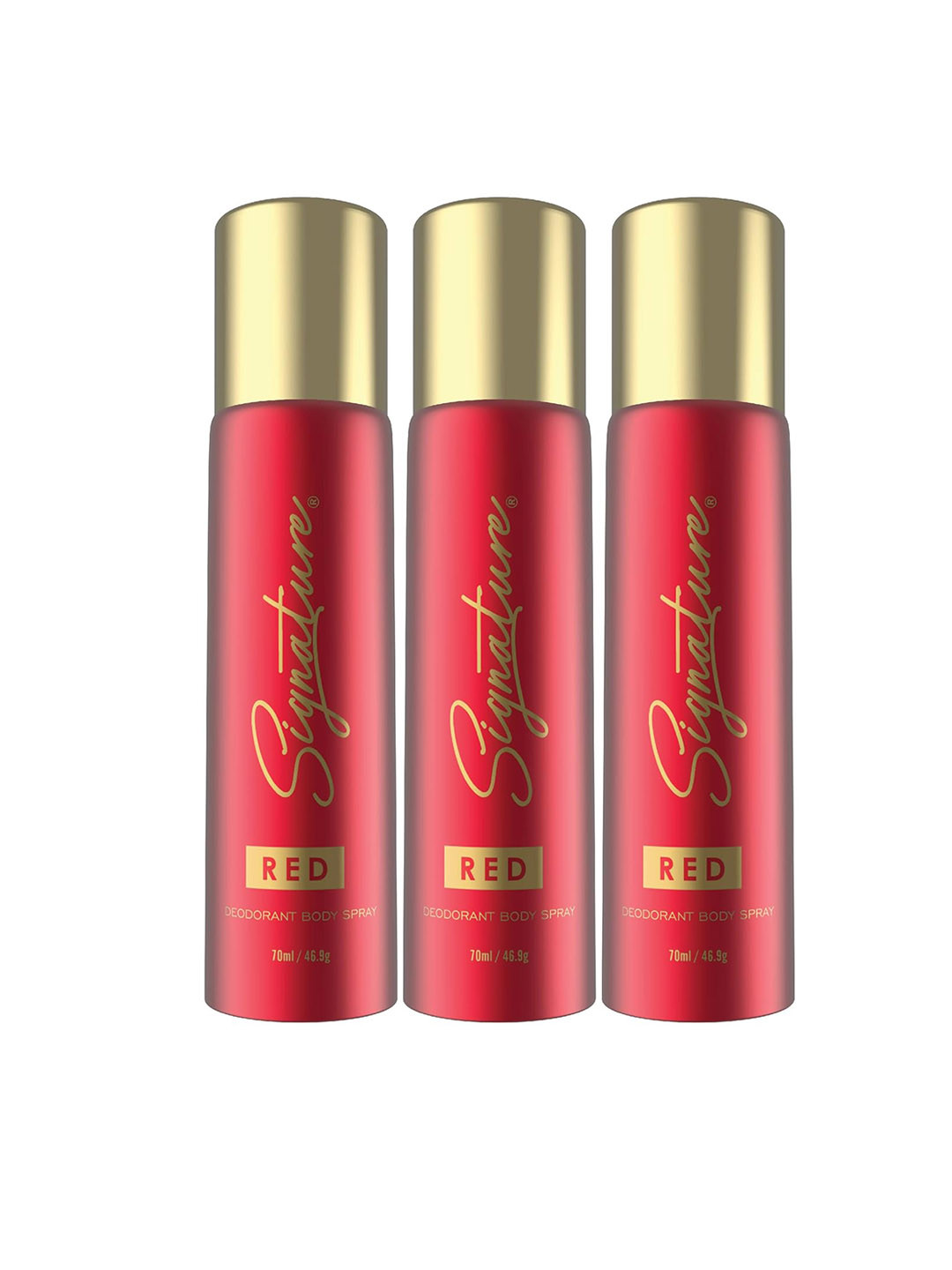 

Signature Set Of 3 Red Long Lasting Deodorant Body Sprays - 46.9g (70ml) Each