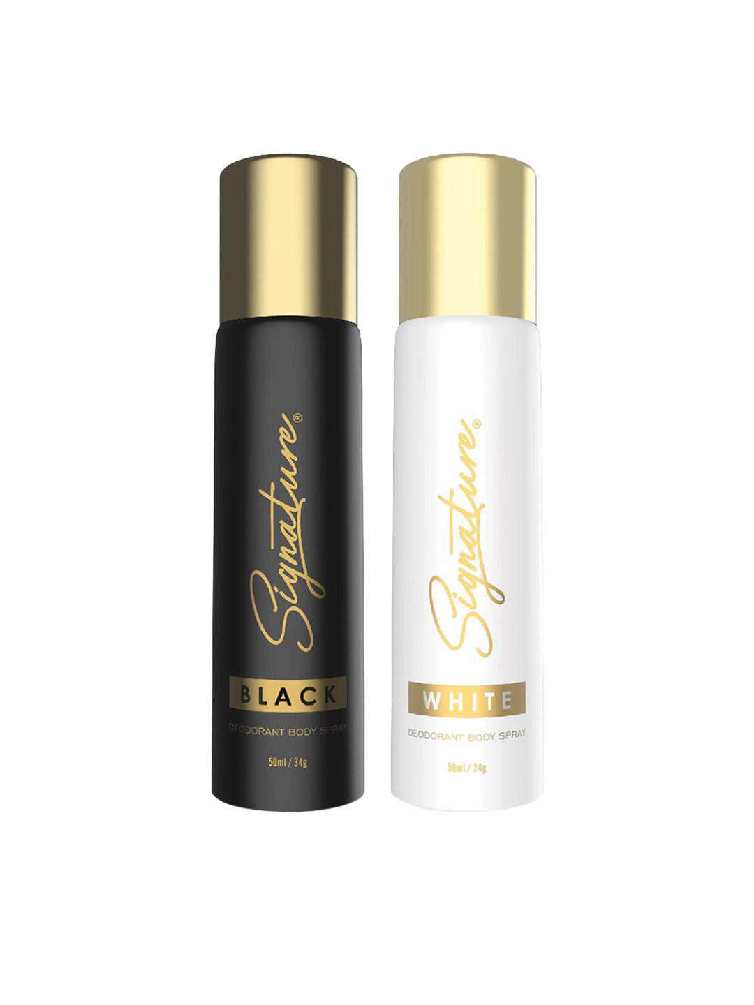 

Signature Black & White Set Of 2 Long Lasting Deodorant Body Spray - 50ml (34g) Each, Multi