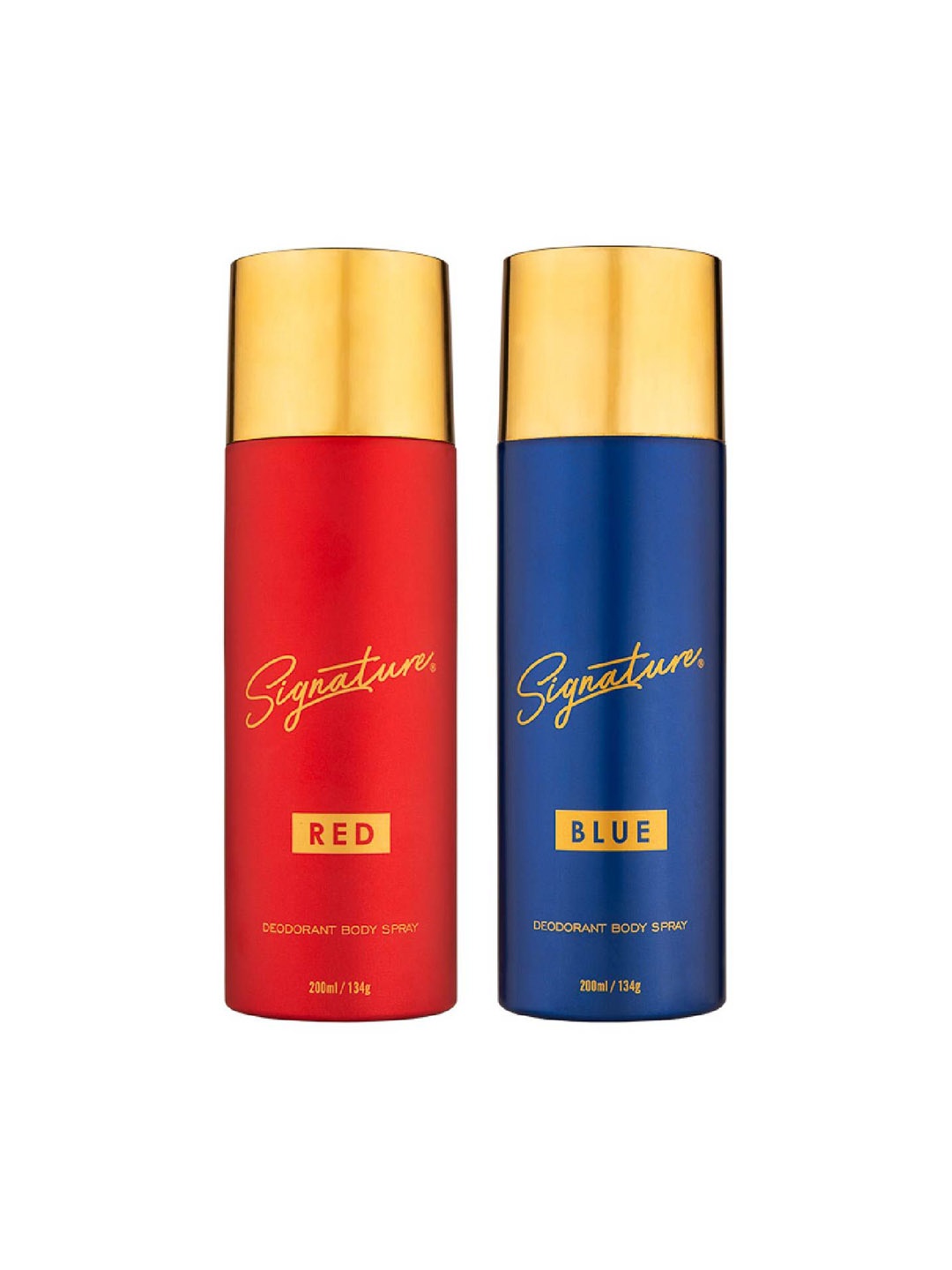 

Signature Red & Blue Set Of 2 Long Lasting Deodorant Body Spray - 200ml (134g) Each, Multi