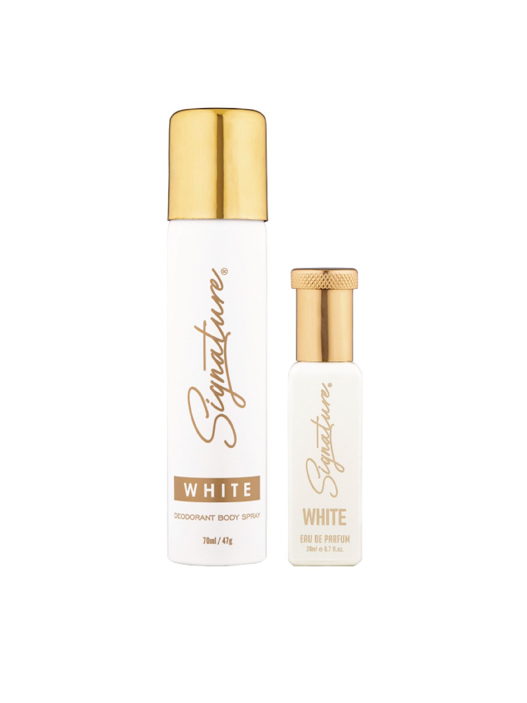 

Signature White Set of Long Lasting Deodorant Body Spray - 70ml (47g) & EDP - 20ml