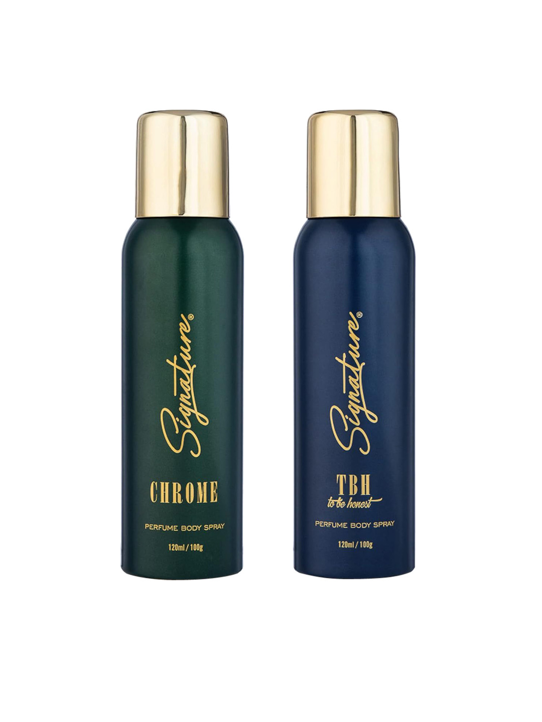 

Signature TBH & Chrome Men Set Of 2 Long Lasting Perfume Body Spray - 120ml (100g) Each, Multi