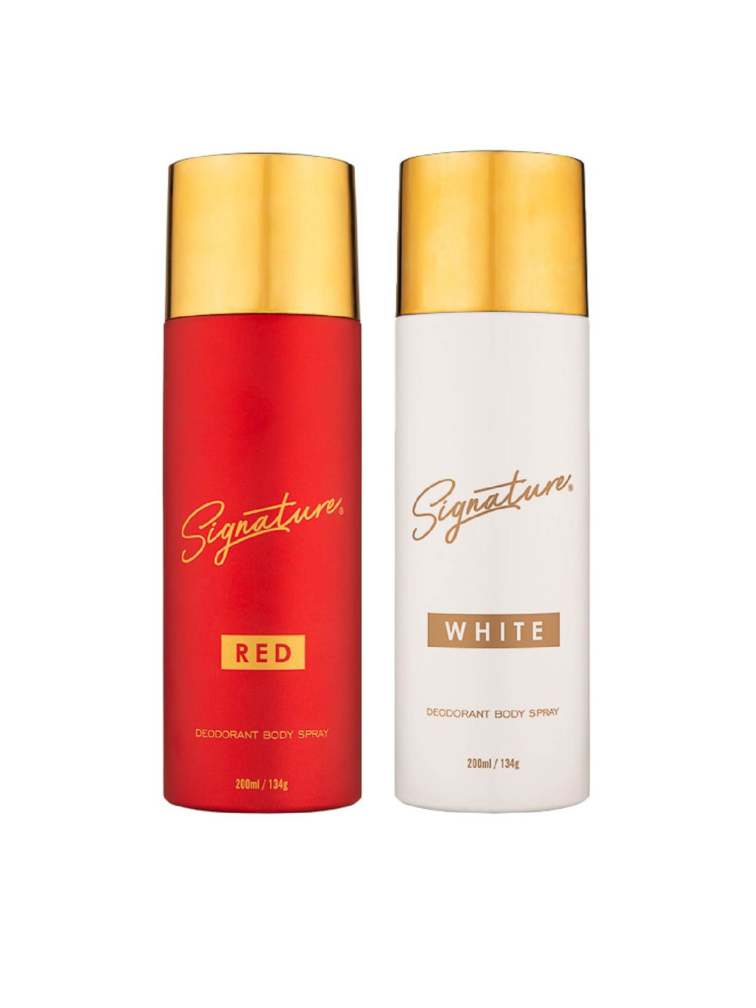 

Signature Red & White Set Of 2 Long Lasting Deodorant Body Spray - 200ml (134g) Each, Multi