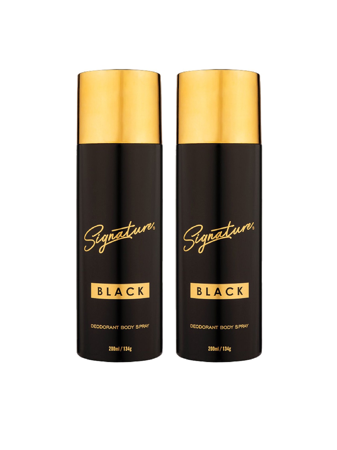 

Signature Men Set Of 2 Black Long Lasting Deodorant Body Spray - 134g Each