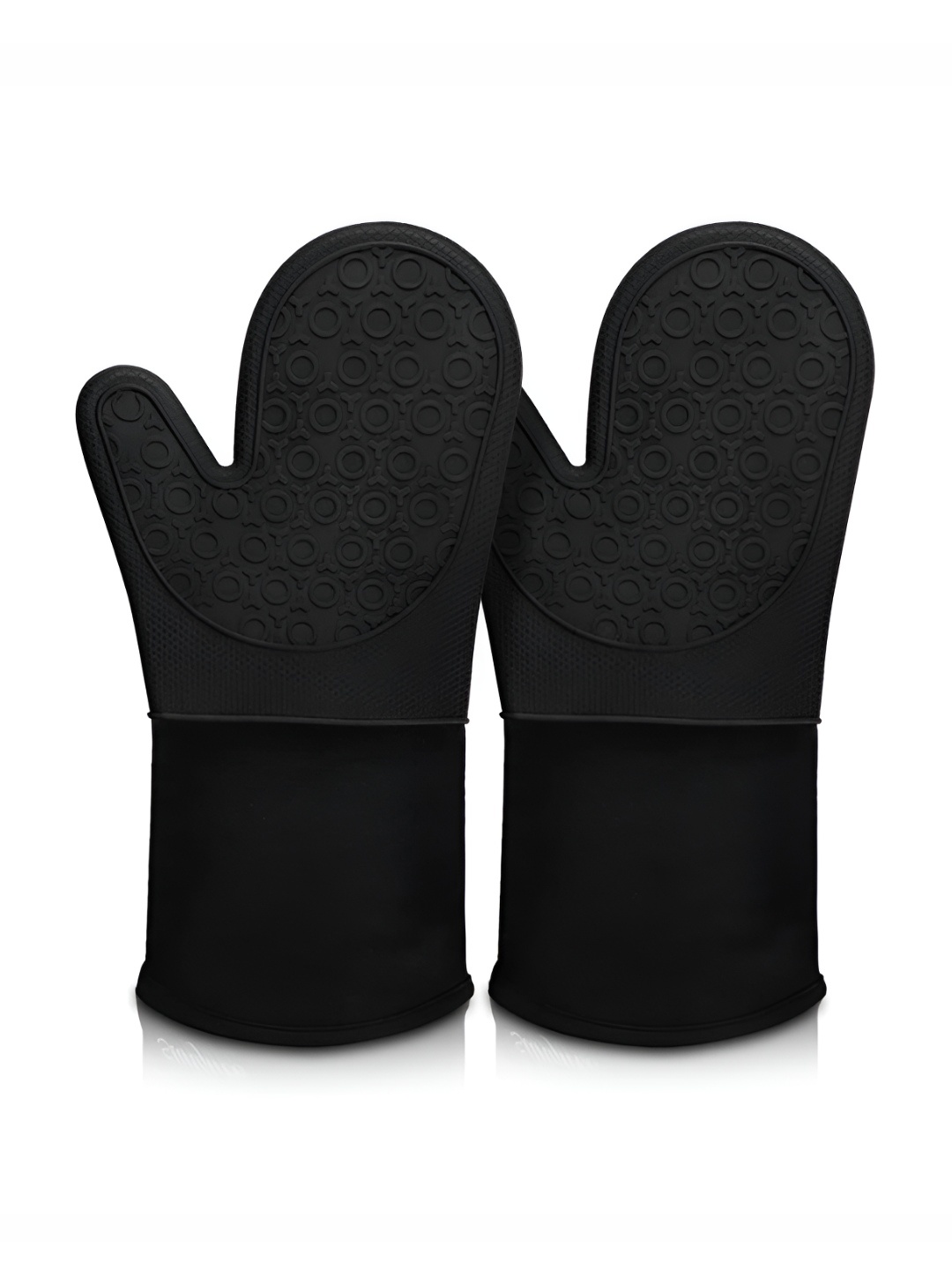 

P-Plus International Black 2 Pieces Textured Oven Gloves