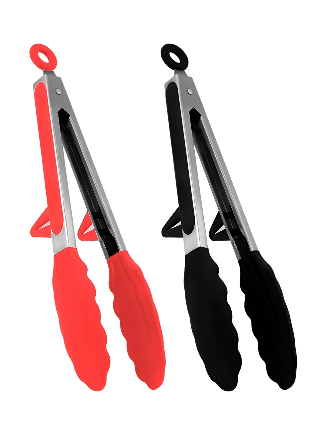 

P-Plus International Red & Black 2 Pieces Non Stick Tongs