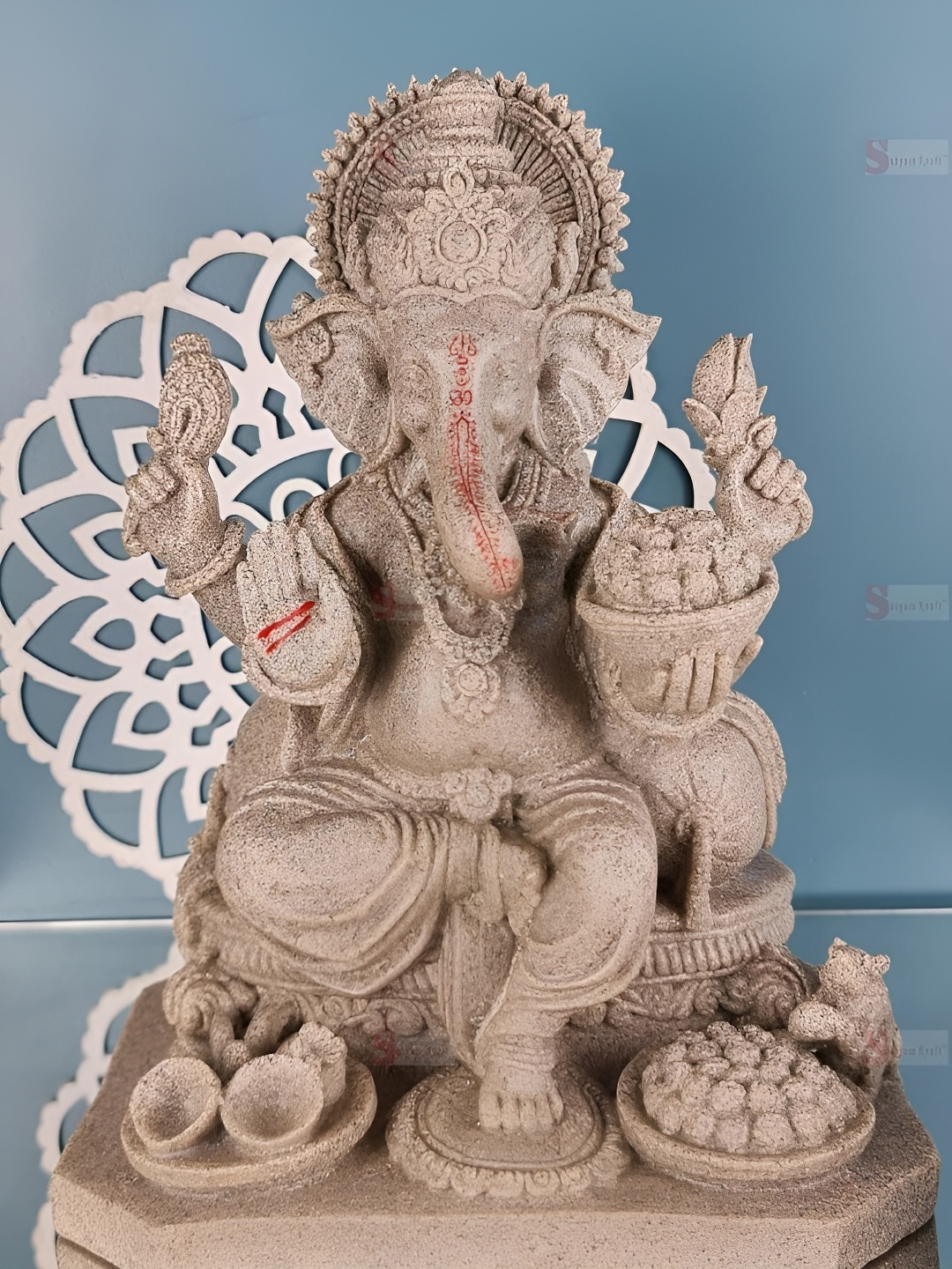 

Satyam Kraft Grey Ganesh Religious Figurine Showpiece