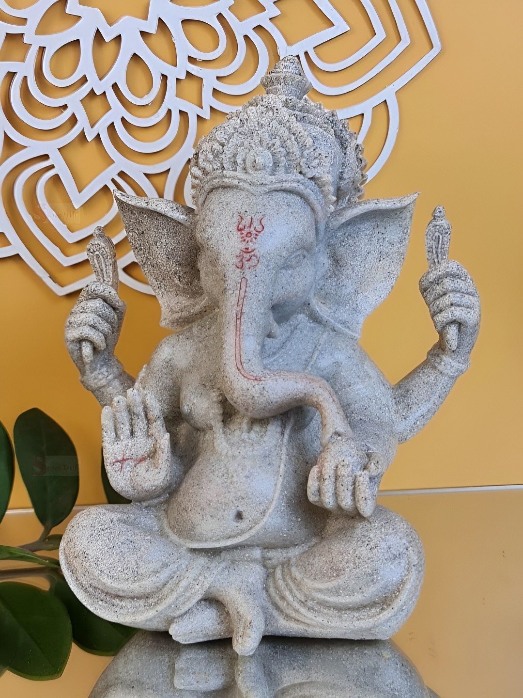 

Satyam Kraft Grey Ganesh Religious Figurine Showpiece