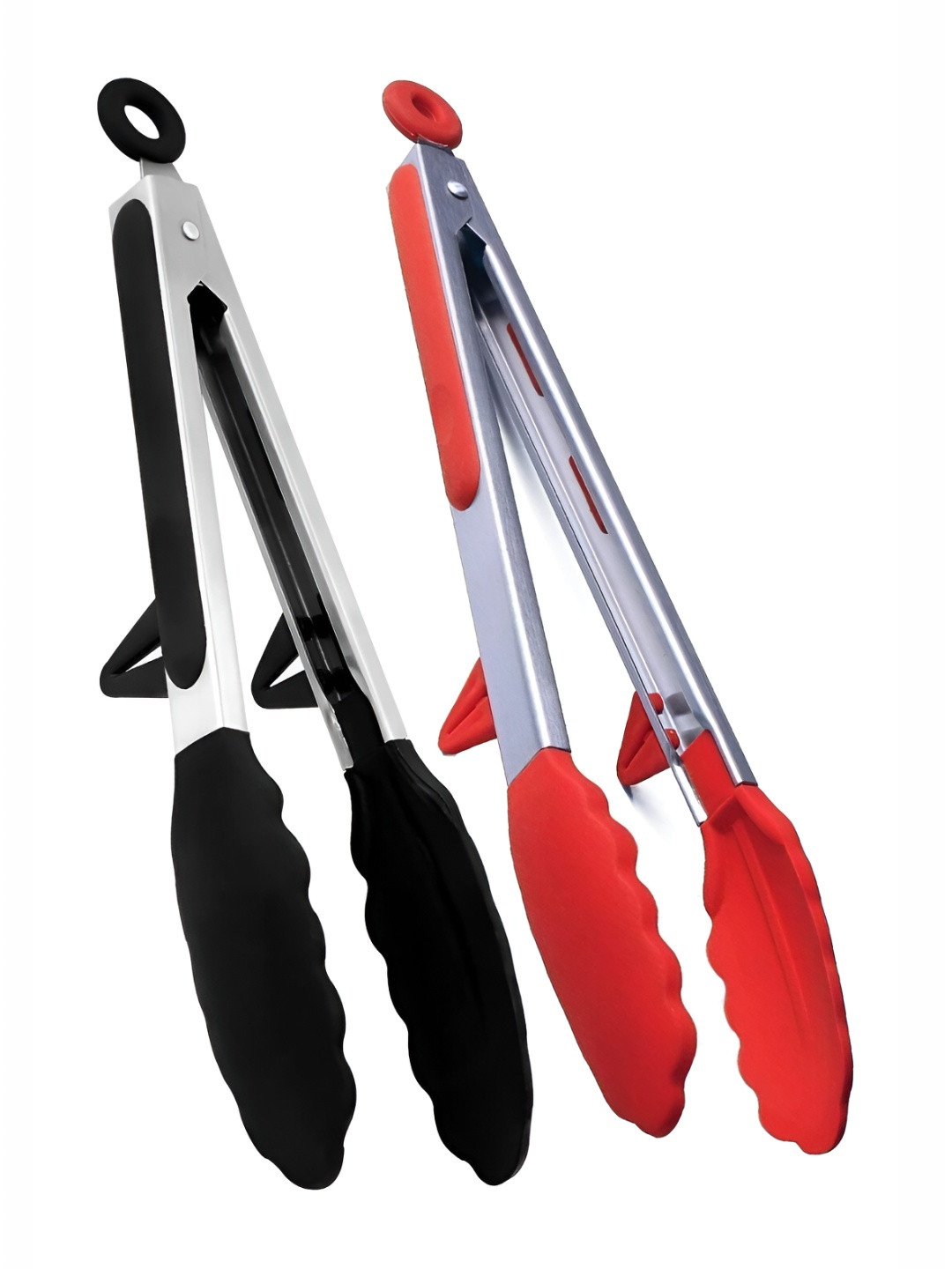 

P-Plus International Red & Black 2 Pieces Silicone Tongs