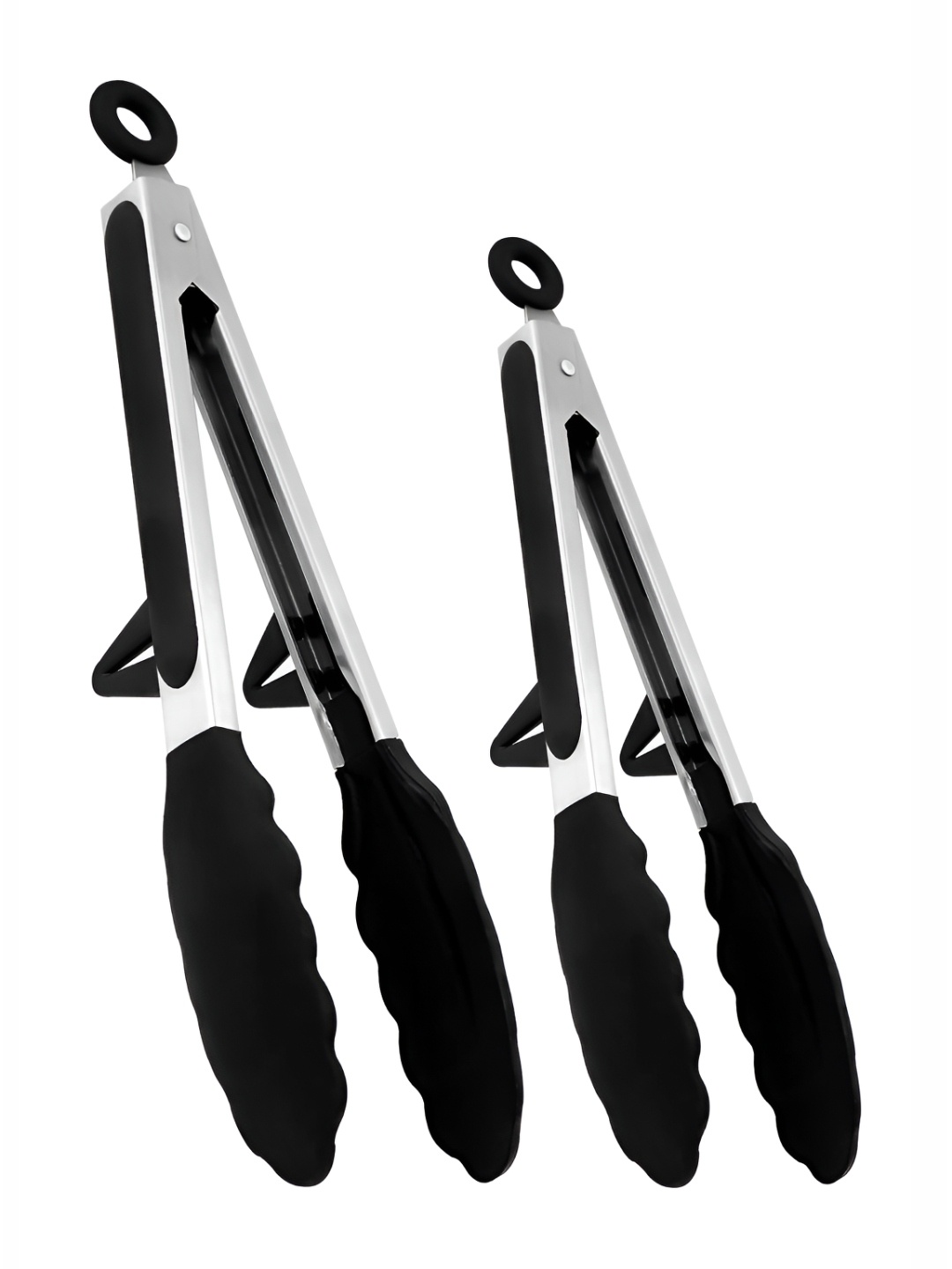 

P-Plus International Black 2 Pieces Stainless Steel Cooking Tongs