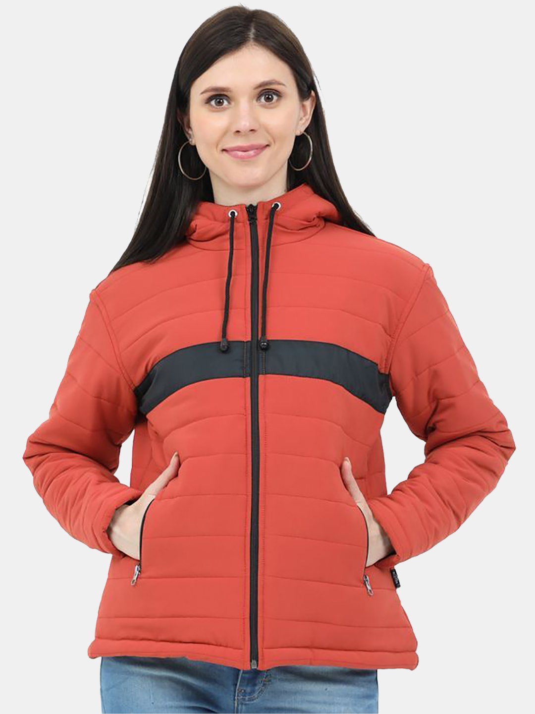 

Plutus Hooded Puffer Jacket, Orange