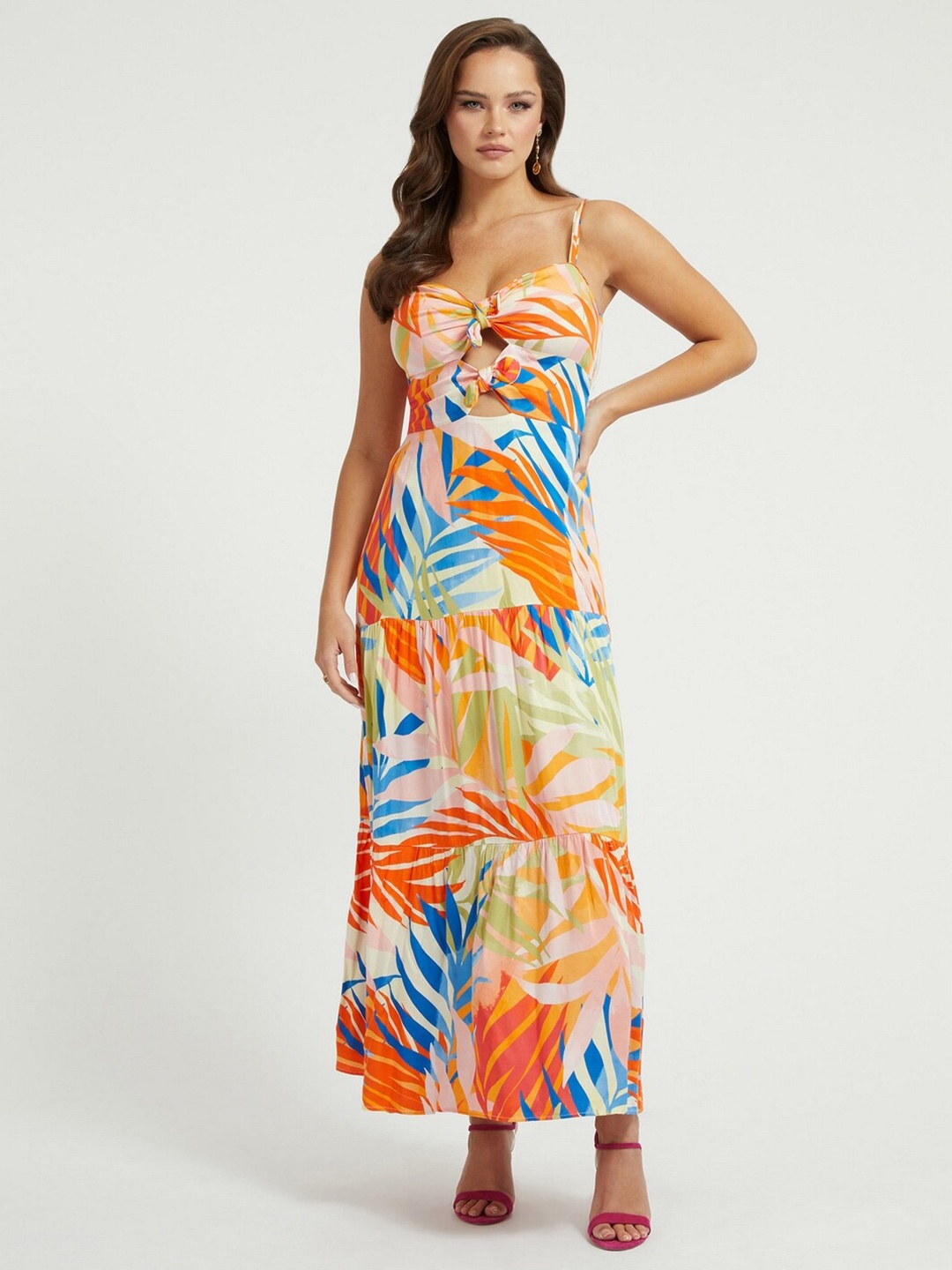 

GUESS Women Tropical Print Maxi Dress, Multi