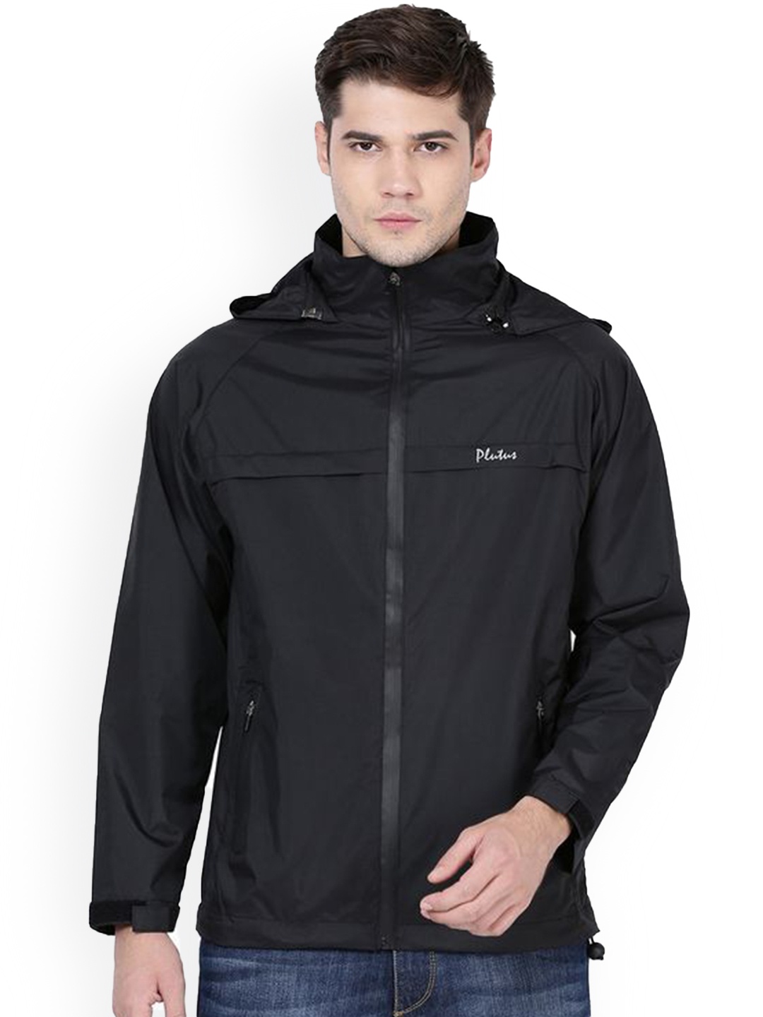 

Plutus Hooded Tailored Jacket, Black