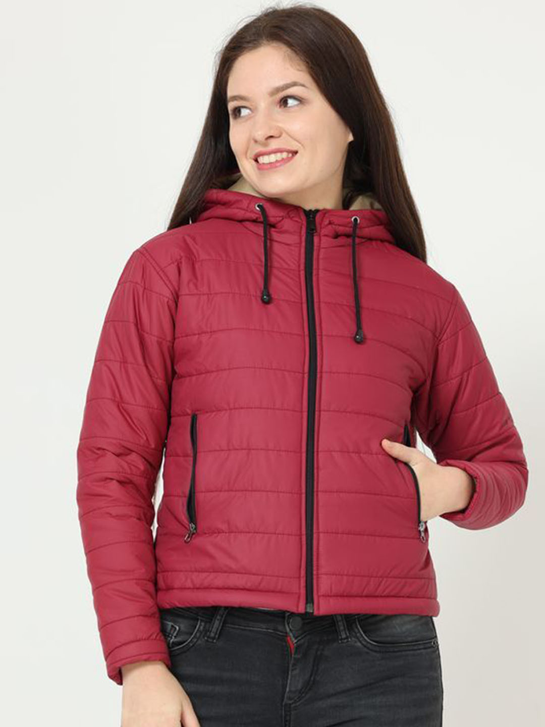 

Plutus Hooded Lightweight Padded Jacket, Burgundy