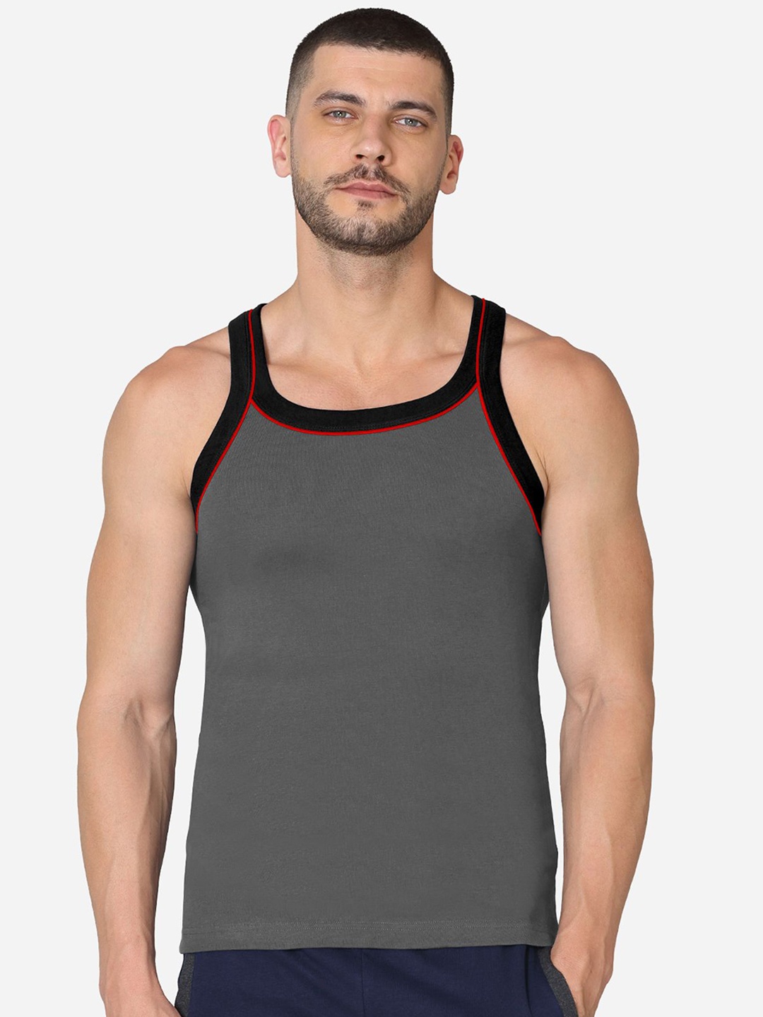

VStar Square Neck Pure Cotton Innerwear Vest, Grey