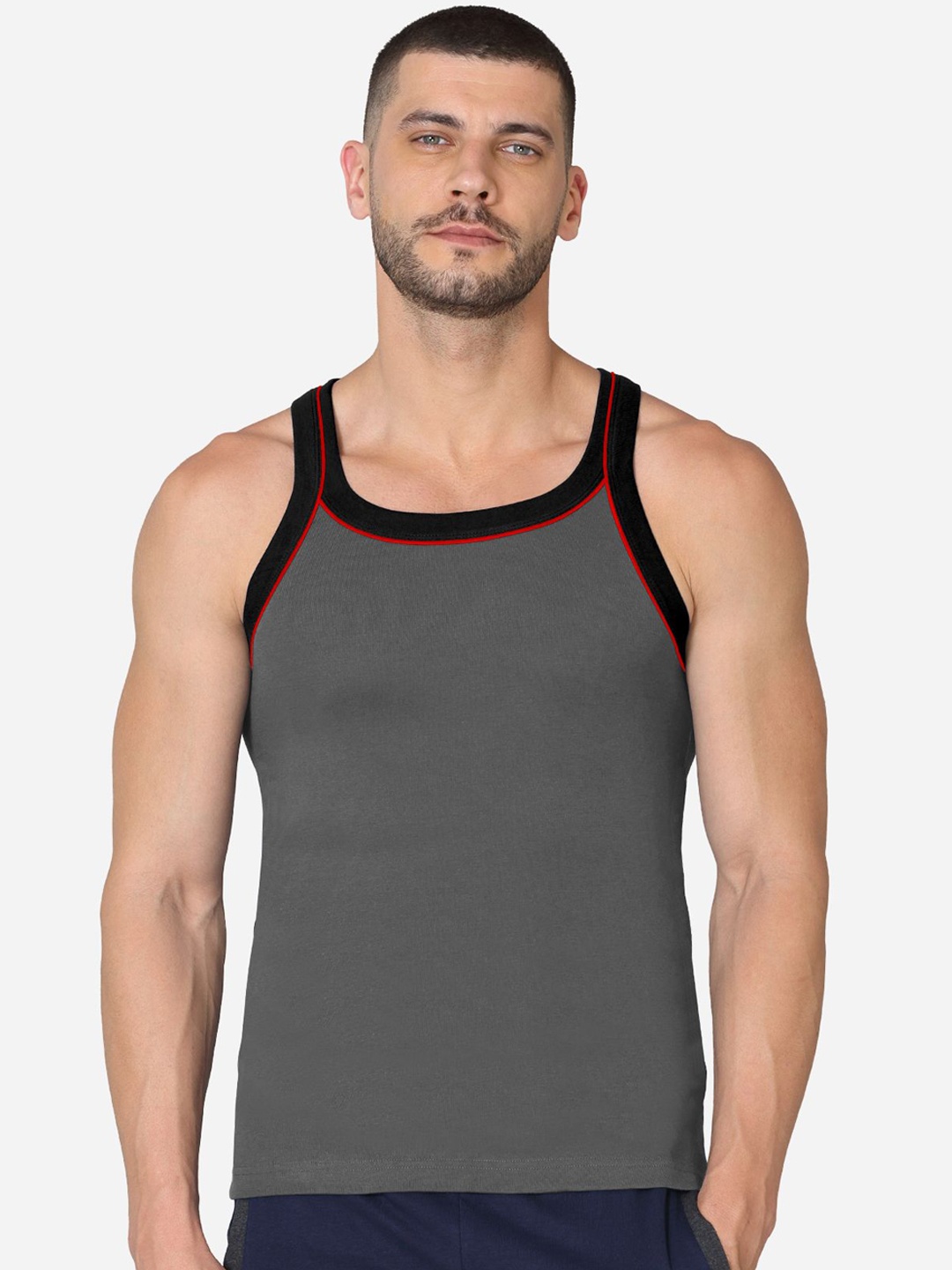 

VStar Square Neck Pure Cotton Innerwear Vest, Grey