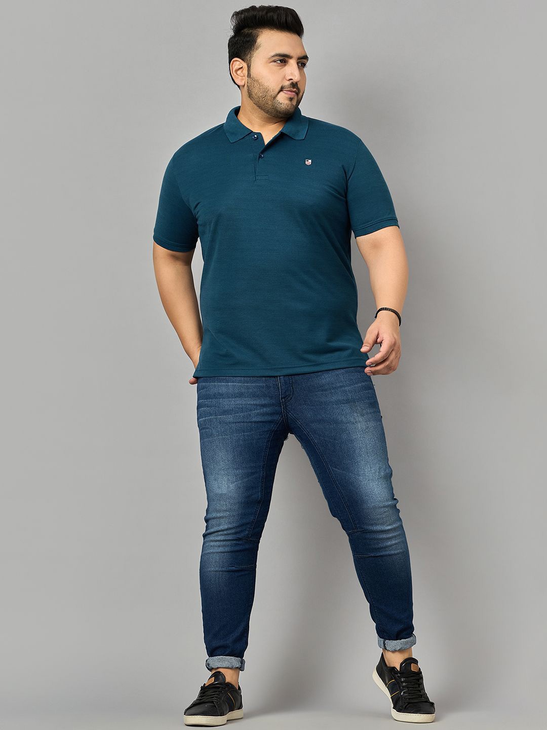 

Zigo Men Solid Plus Size Polo T-shirt, Navy blue