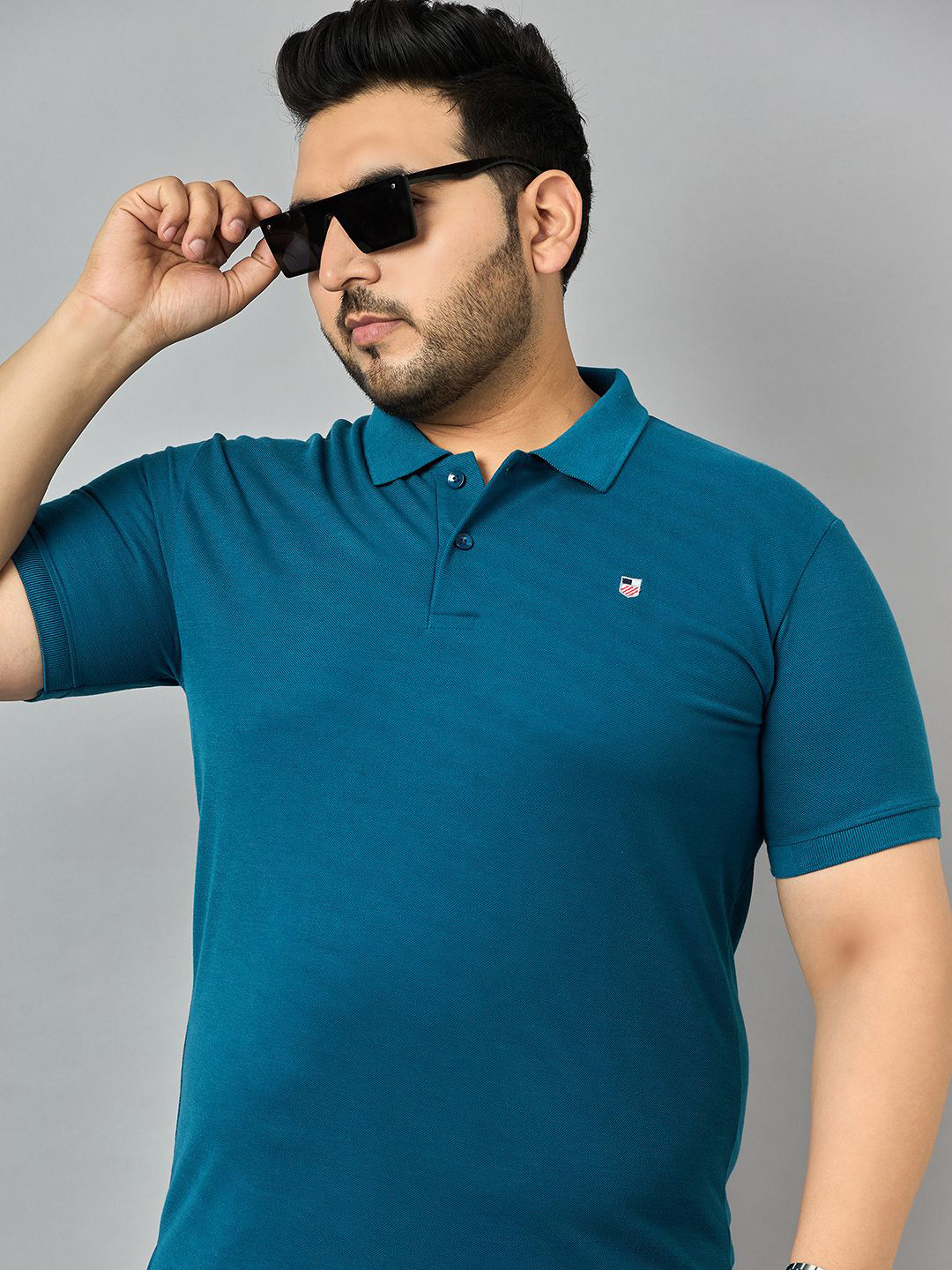 

Zigo Men Solid Plus Size Polo T-shirt, Teal