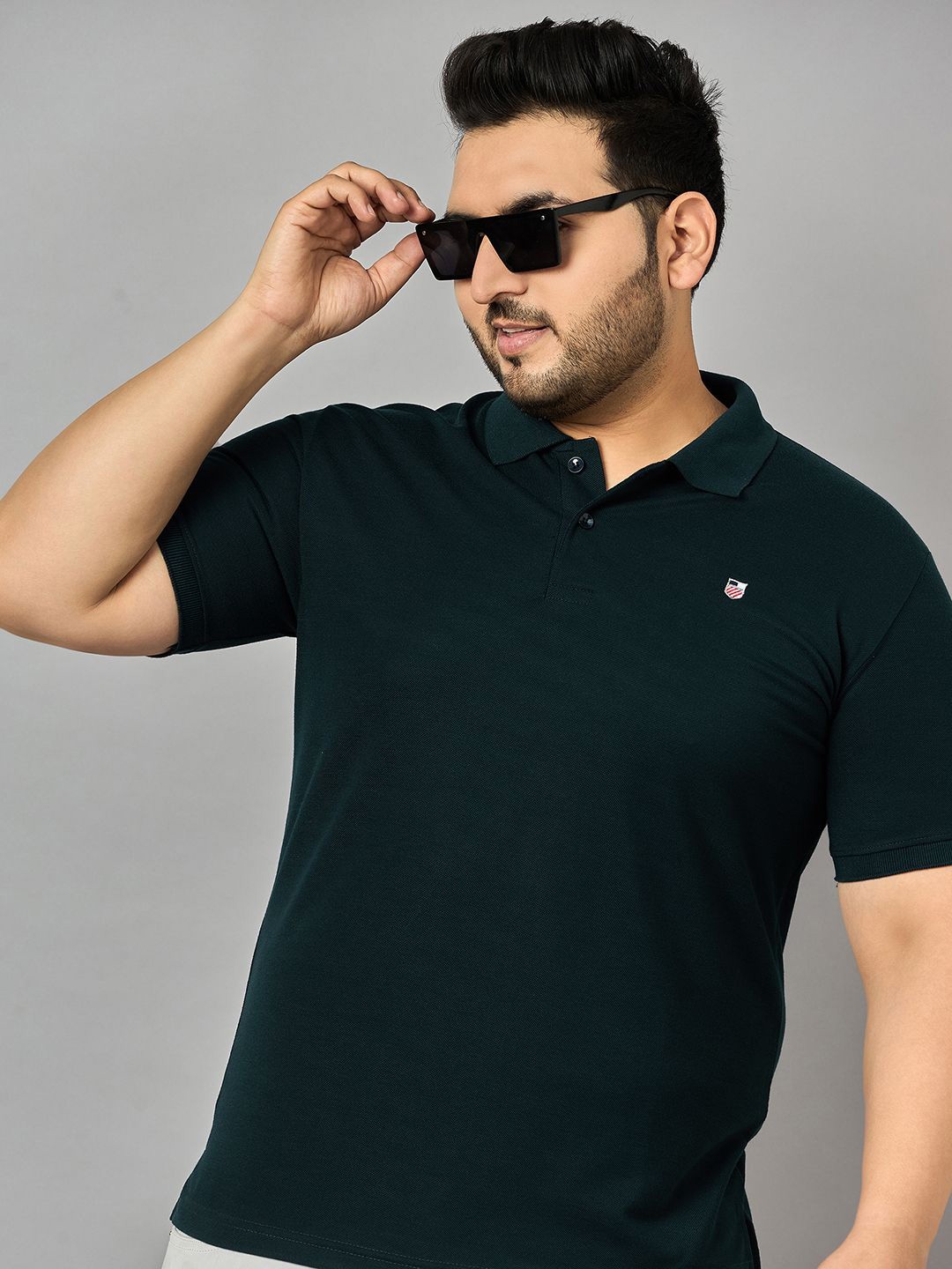 

Zigo Men Solid Plus Size Polo T-shirt, Green