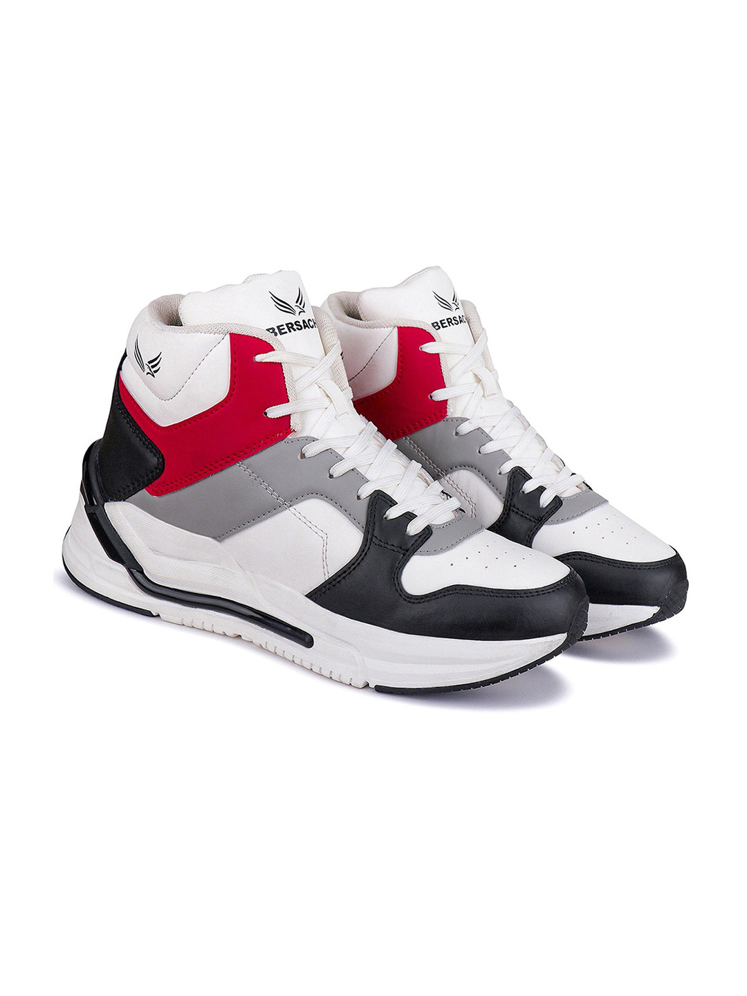 

BERSACHE Men Colourblocked Round Toe Comfort Insole Sneakers, Red