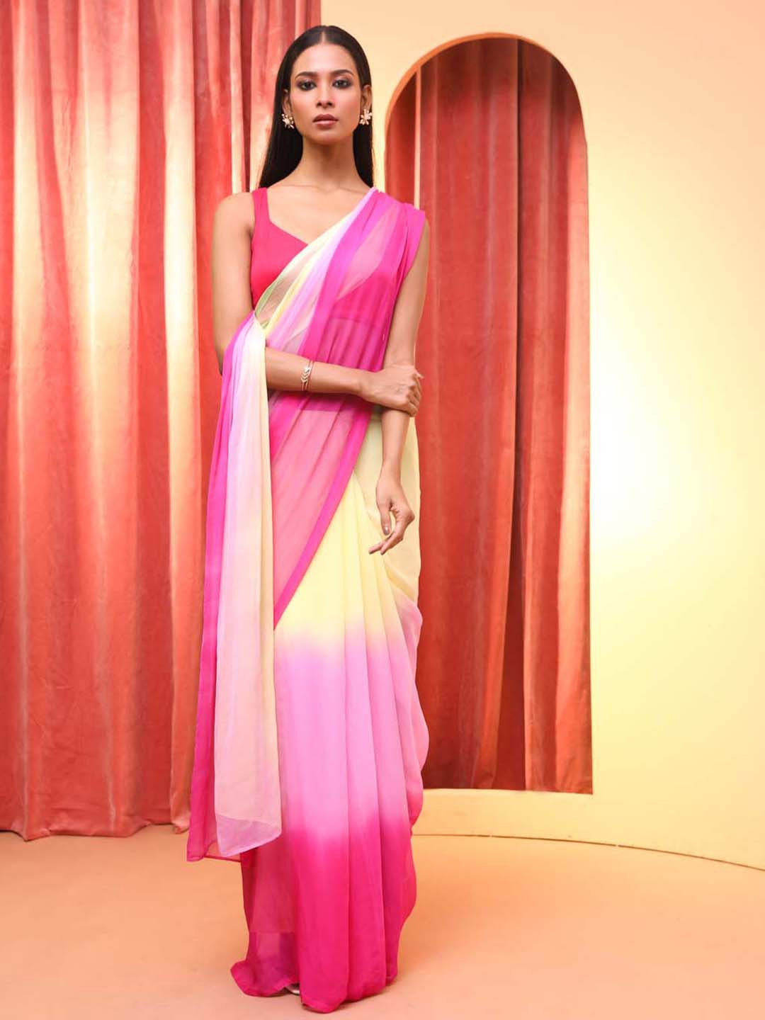 

Indethnic Ombre Saree, Pink