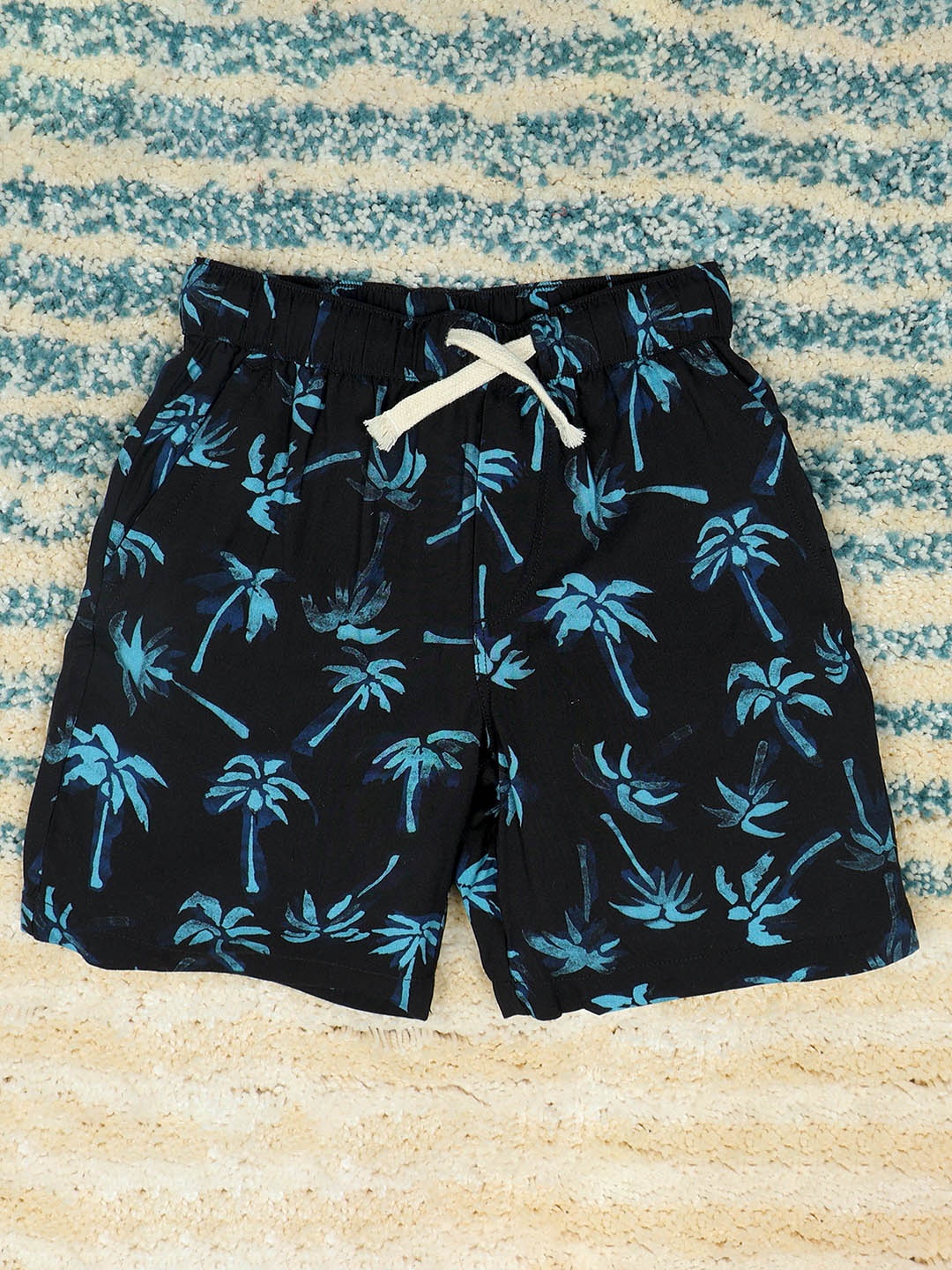 

The Lion and The Fish Boys Tropical Printed Relaxed Fit Shorts, Navy blue