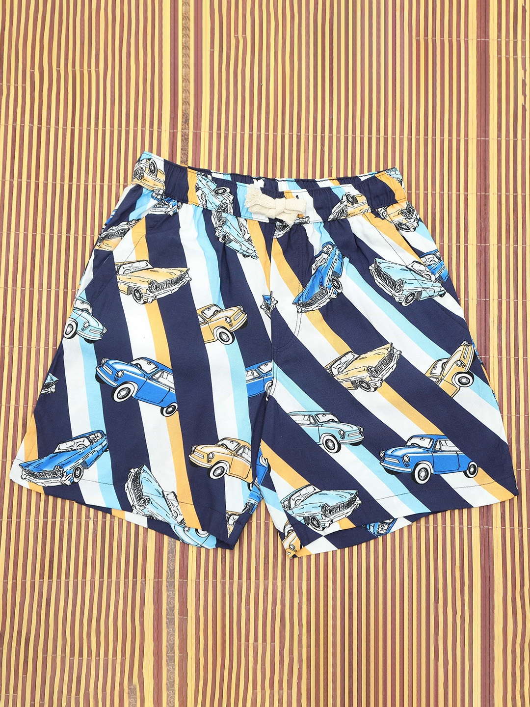 

The Lion and The Fish Boys Conversational Printed Relaxed Fit Shorts, Navy blue