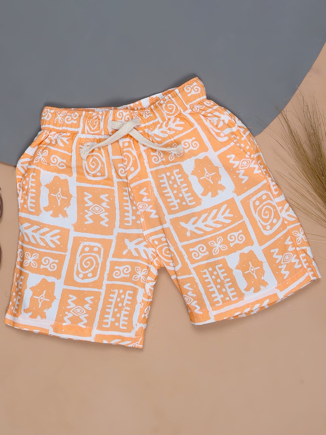 

The Lion and The Fish Boys Printed Relaxed Fit Shorts, Orange