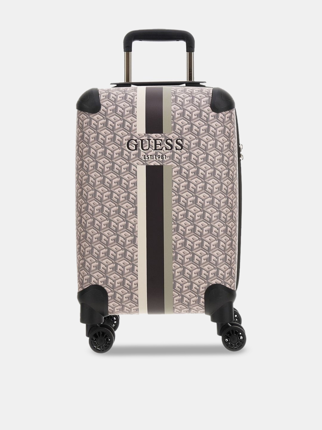 

GUESS Printed Hard-Sided Cabin Trolley Suitcase, Pink