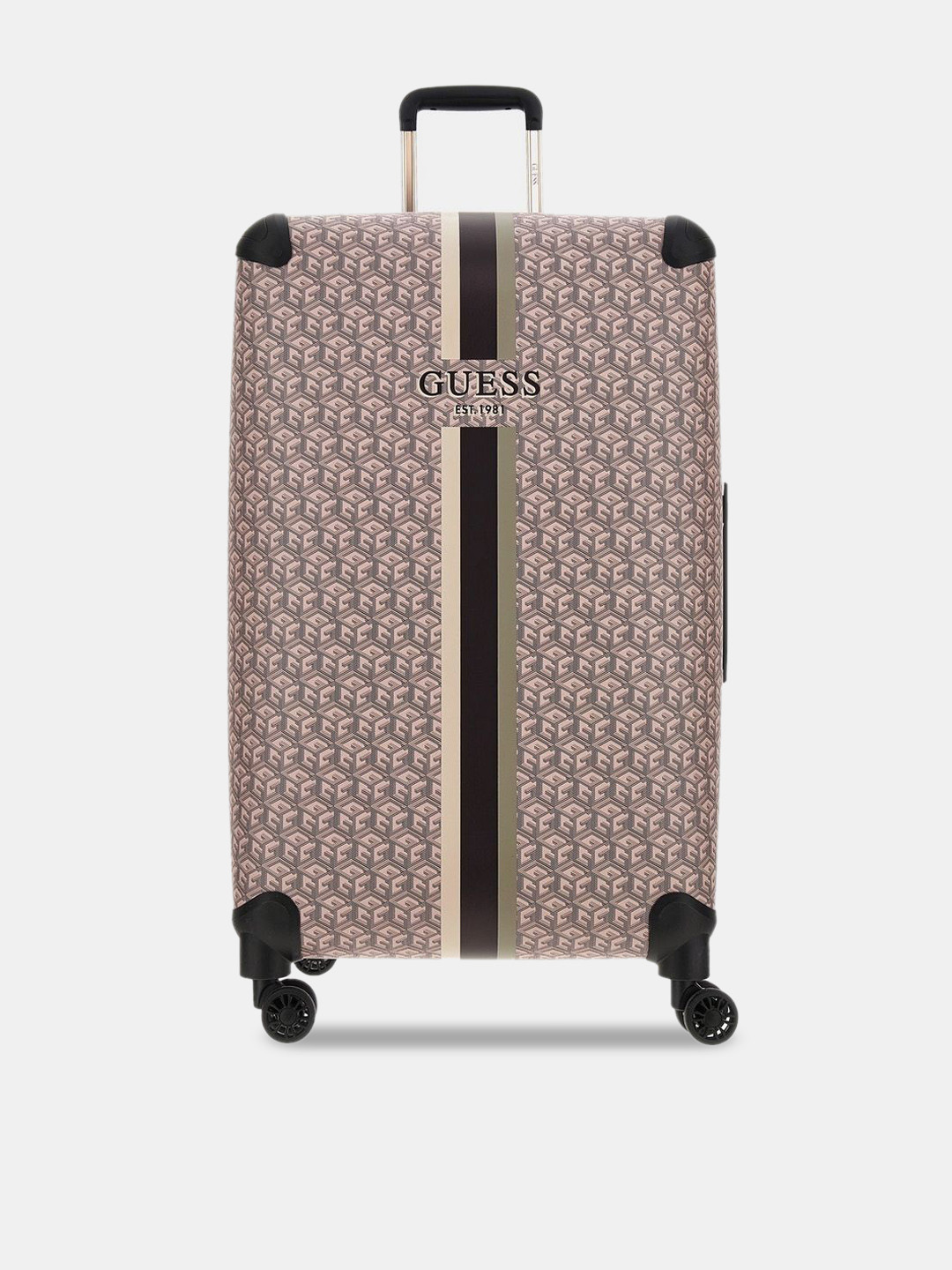 

GUESS Printed Hard Sided Trolley Bag, Pink
