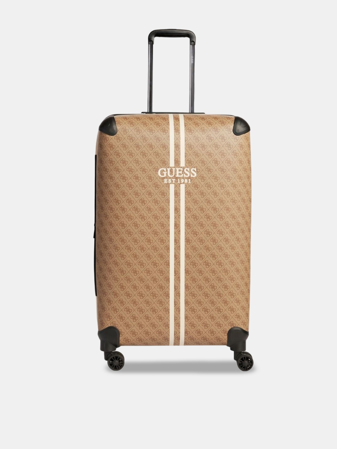 

GUESS Printed Hard-Sided Medium Trolley Suitcase, Beige