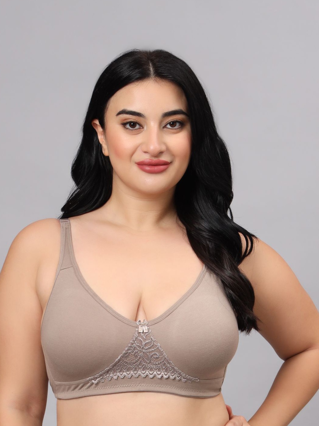 

FUNAHME Full Coverage Non Padded Cotton Minimizer Bra With All Day Comfort, Nude