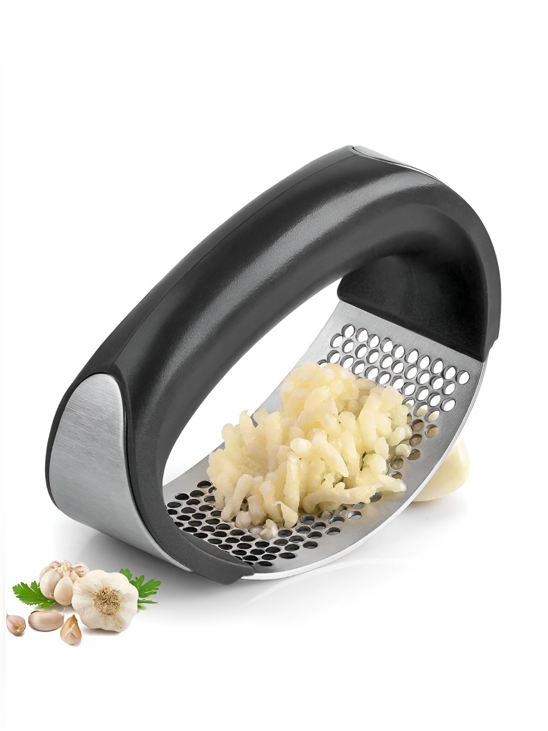 

P-Plus International Black Stainless Steel Garlic Mincer