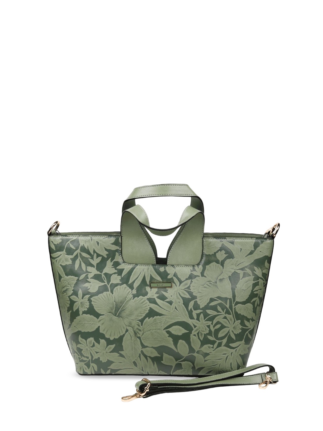

ODETTE Floral Printed Structured Handheld Bag, Green