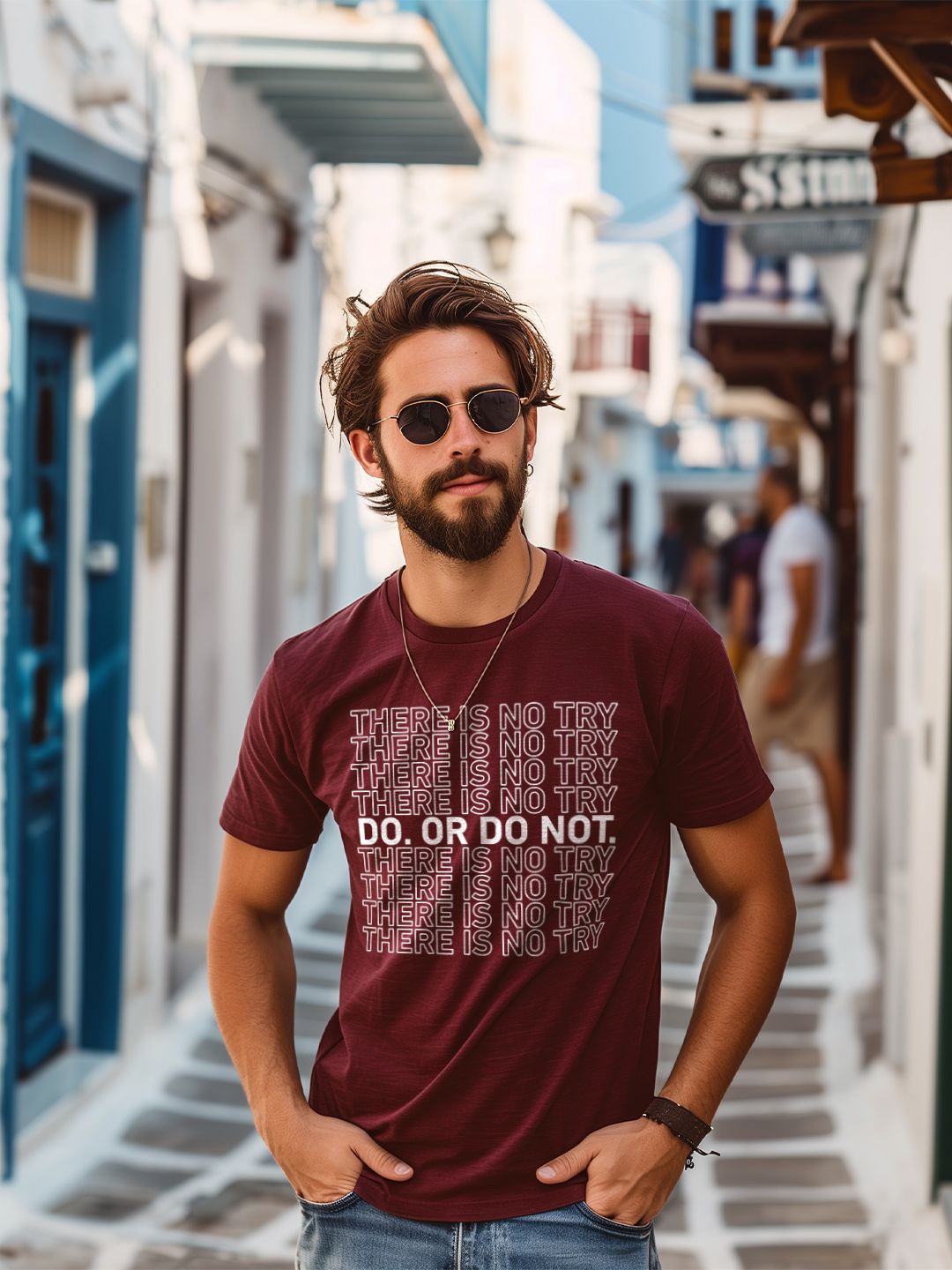 

MOD ECRU Unisex Typography Printed T-shirt, Maroon