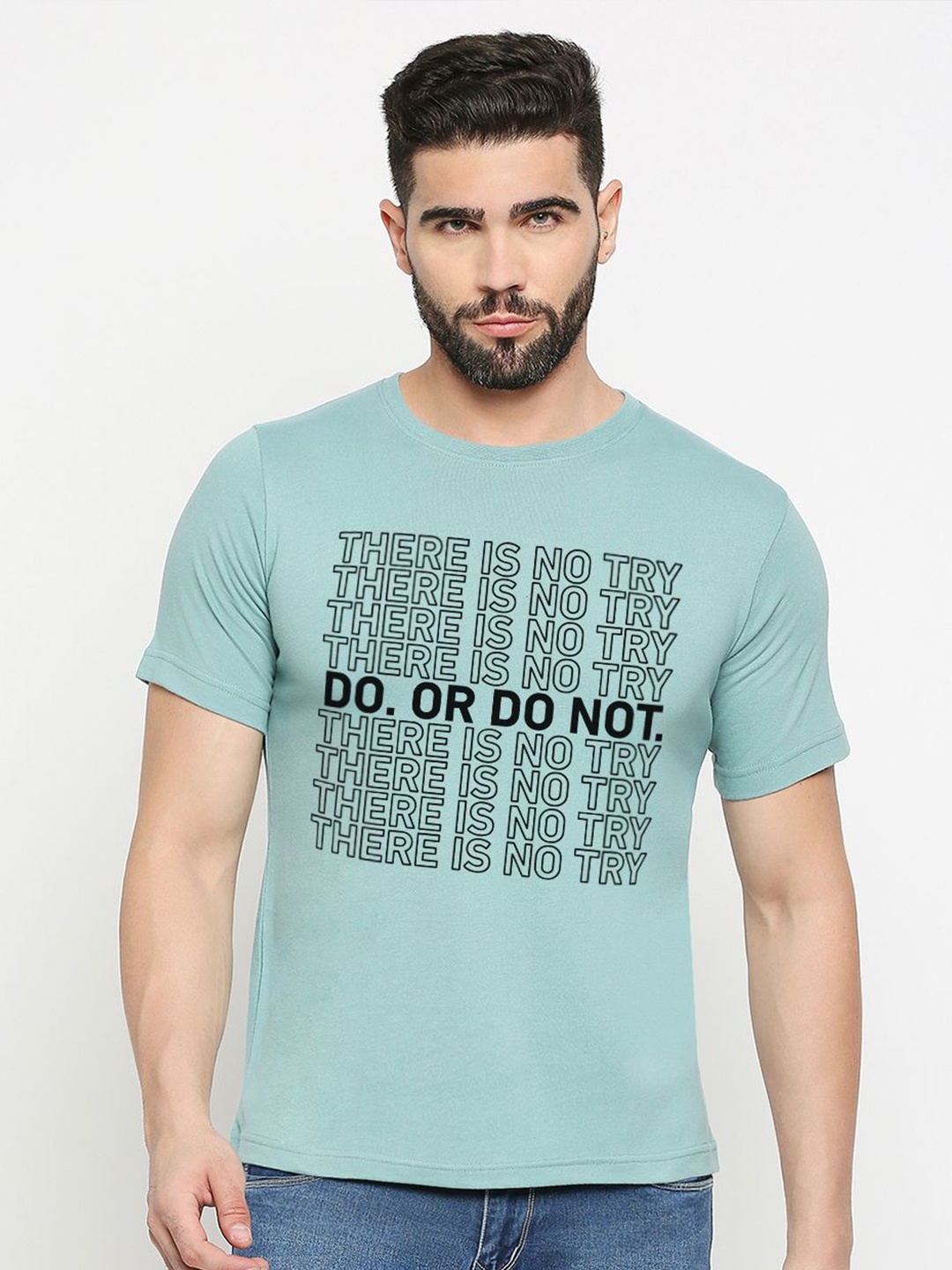 

MOD ECRU Unisex Typography Printed Cotton T-shirt, Green