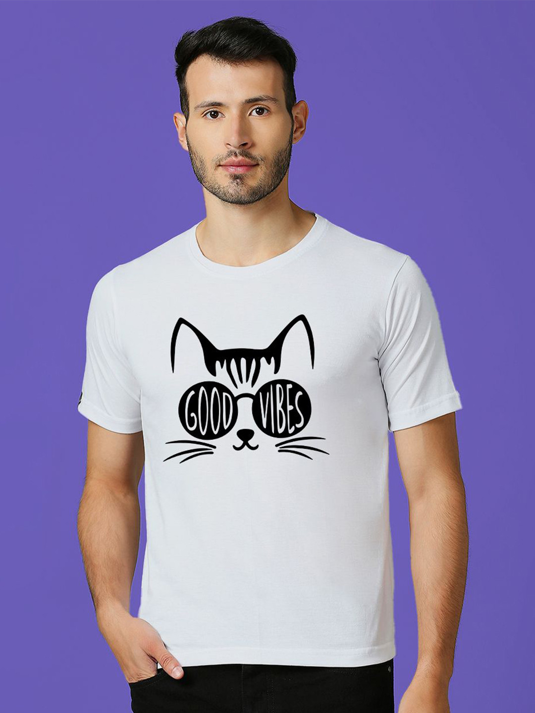 

MOD ECRU Unisex Typography Printed Round Neck T-shirt, White