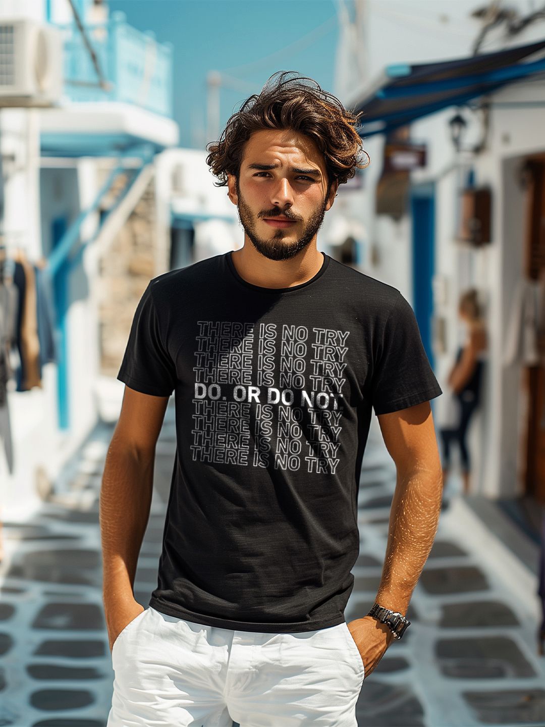 

MOD ECRU Unisex Typography Printed T-shirt, Black