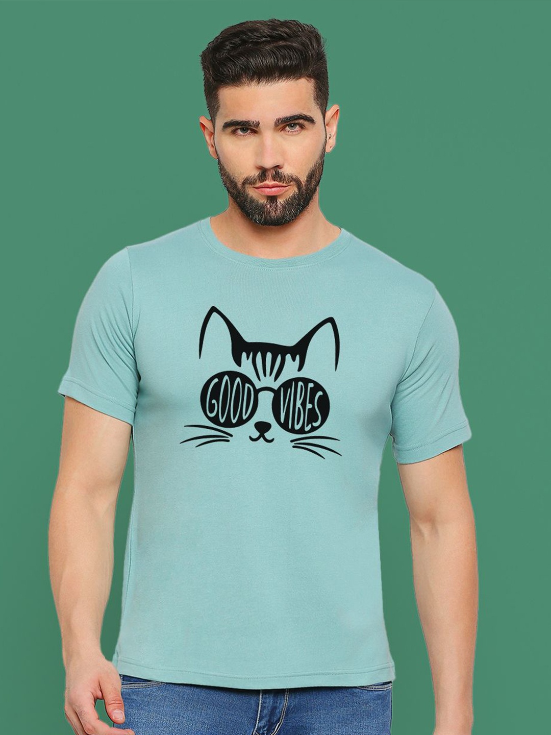 

MOD ECRU Unisex Typography Printed Cotton T-shirt, Sea green