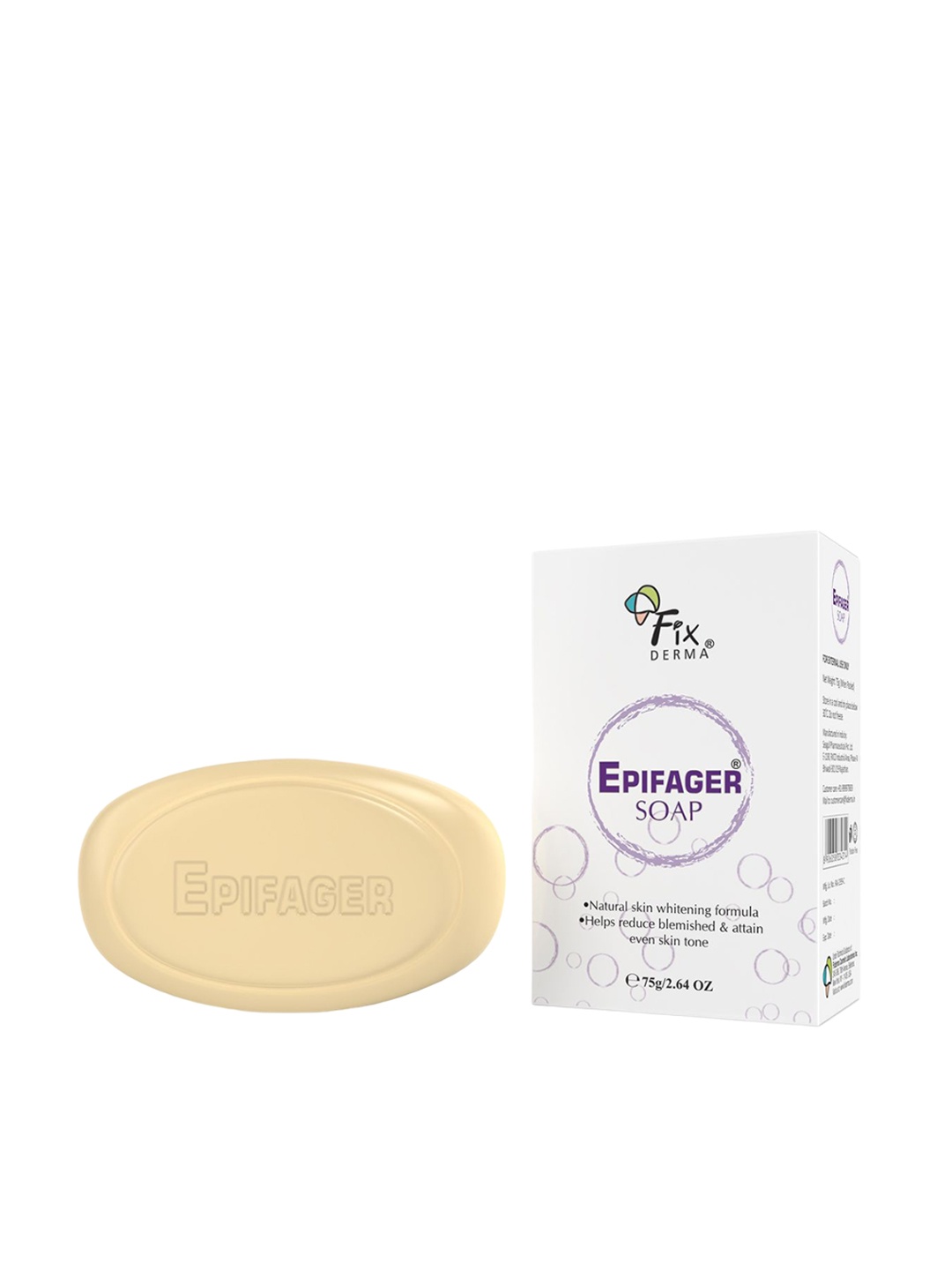 

FIXDERMA Epifager Skin Brightening Soap With Kojic Acid & Glutathione - 75 g, White