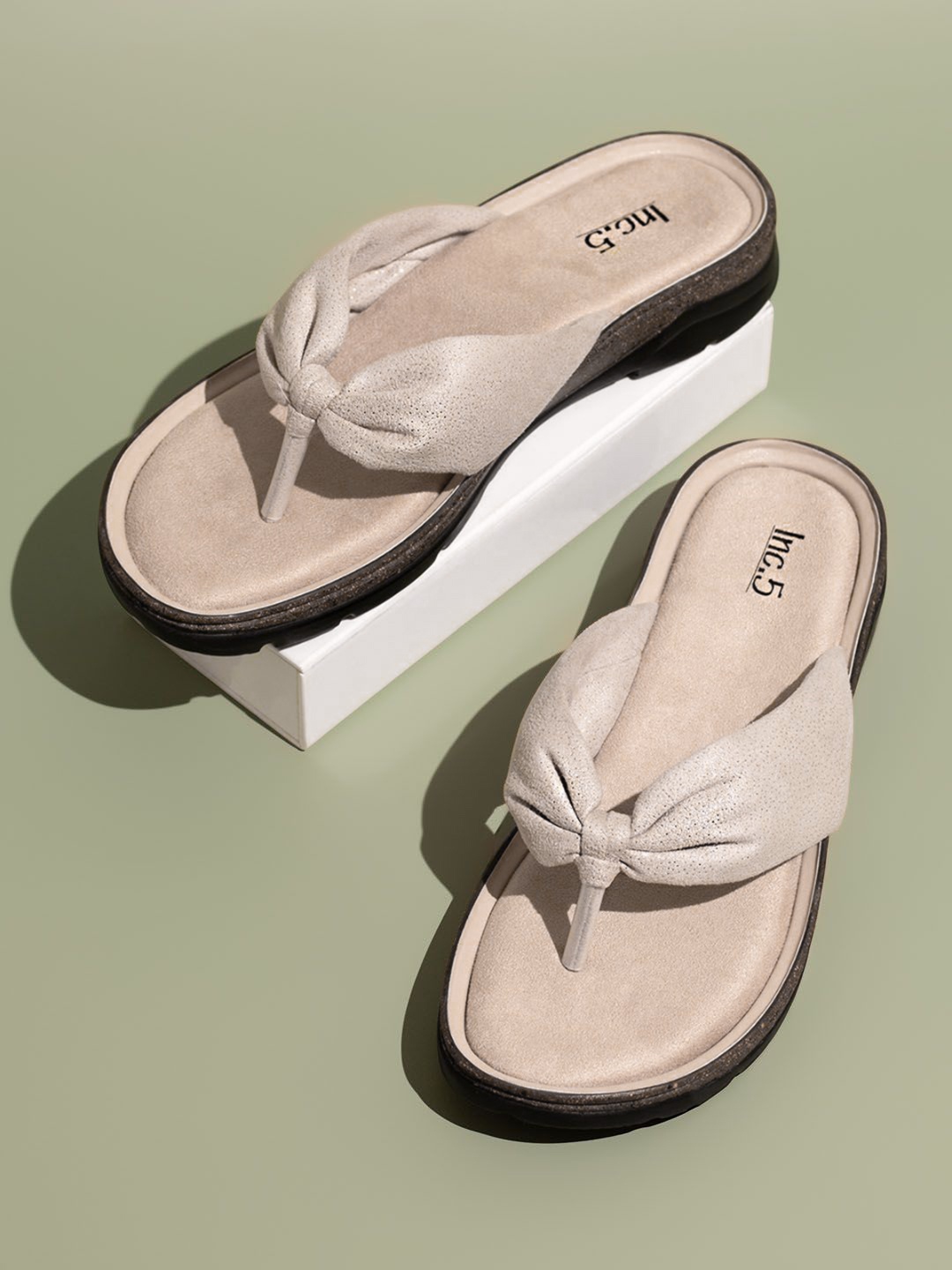 

Inc 5 Open Toe Comfort Sandals, Beige
